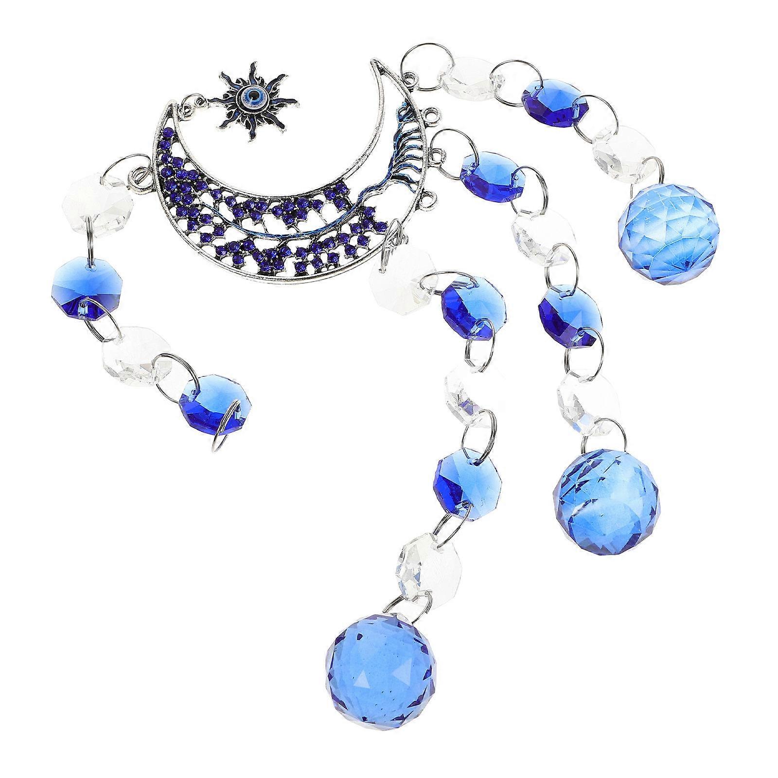 Blue Crystal Suncatcher Hanging Decor for Window 5Pcs