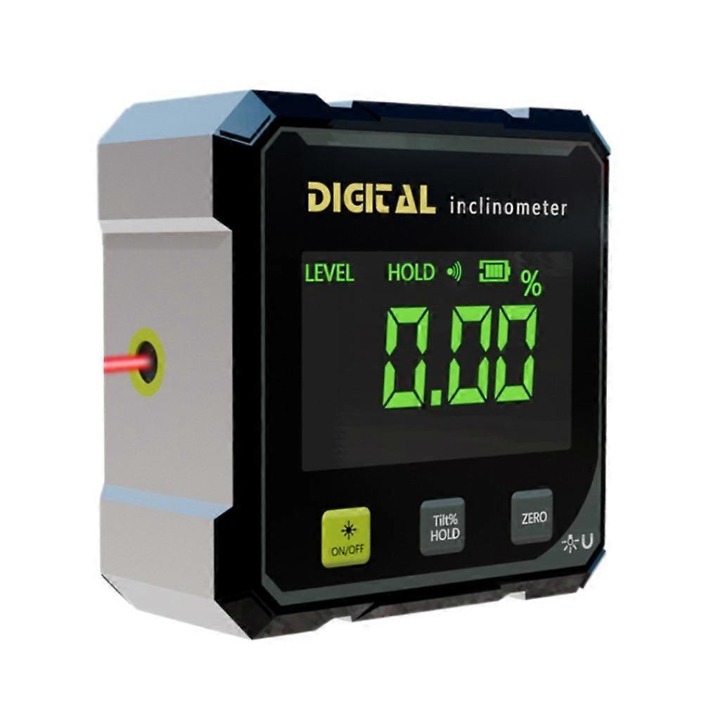 Digital Inclinometer 360 Degree High Precision Level Tool with Dual Lasers Magnetic Base IP54 Waterproof for Woodworking Metalworking