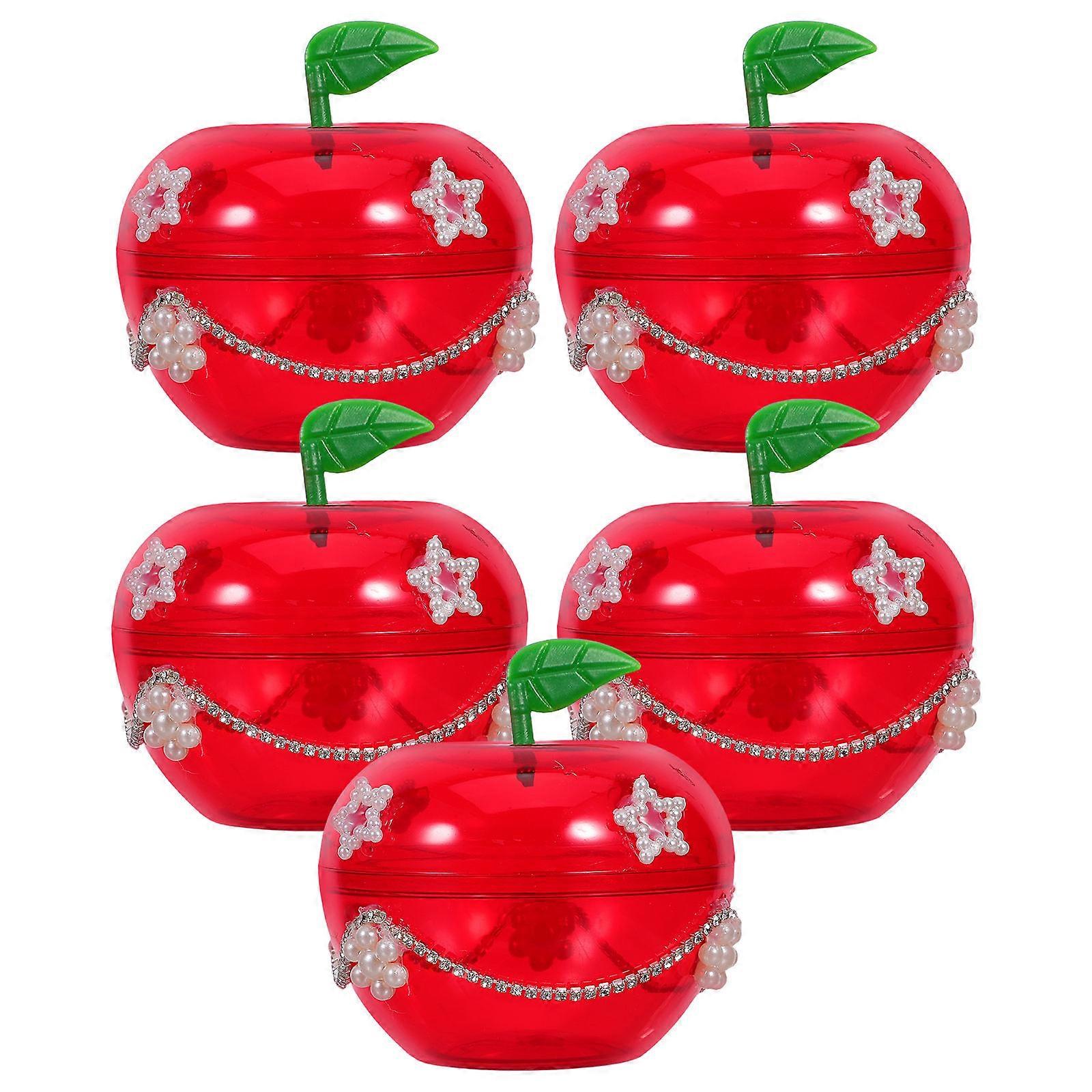 Red Apple Candy Jar Container for Storage 15Pcs Candy Holder