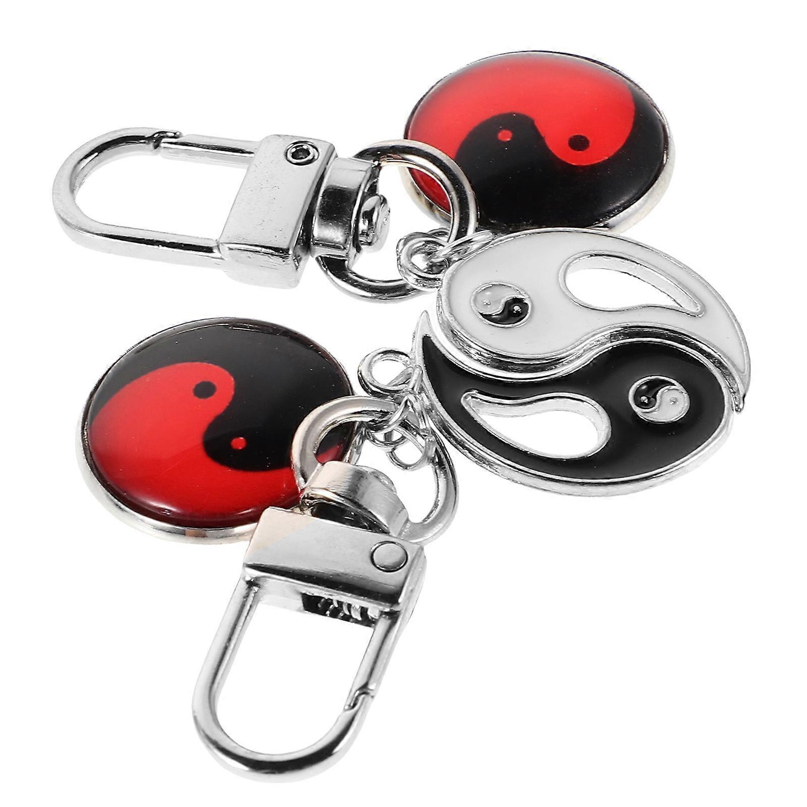 Couples Matching Metal Keychain Pattern 8Pcs Set Unique