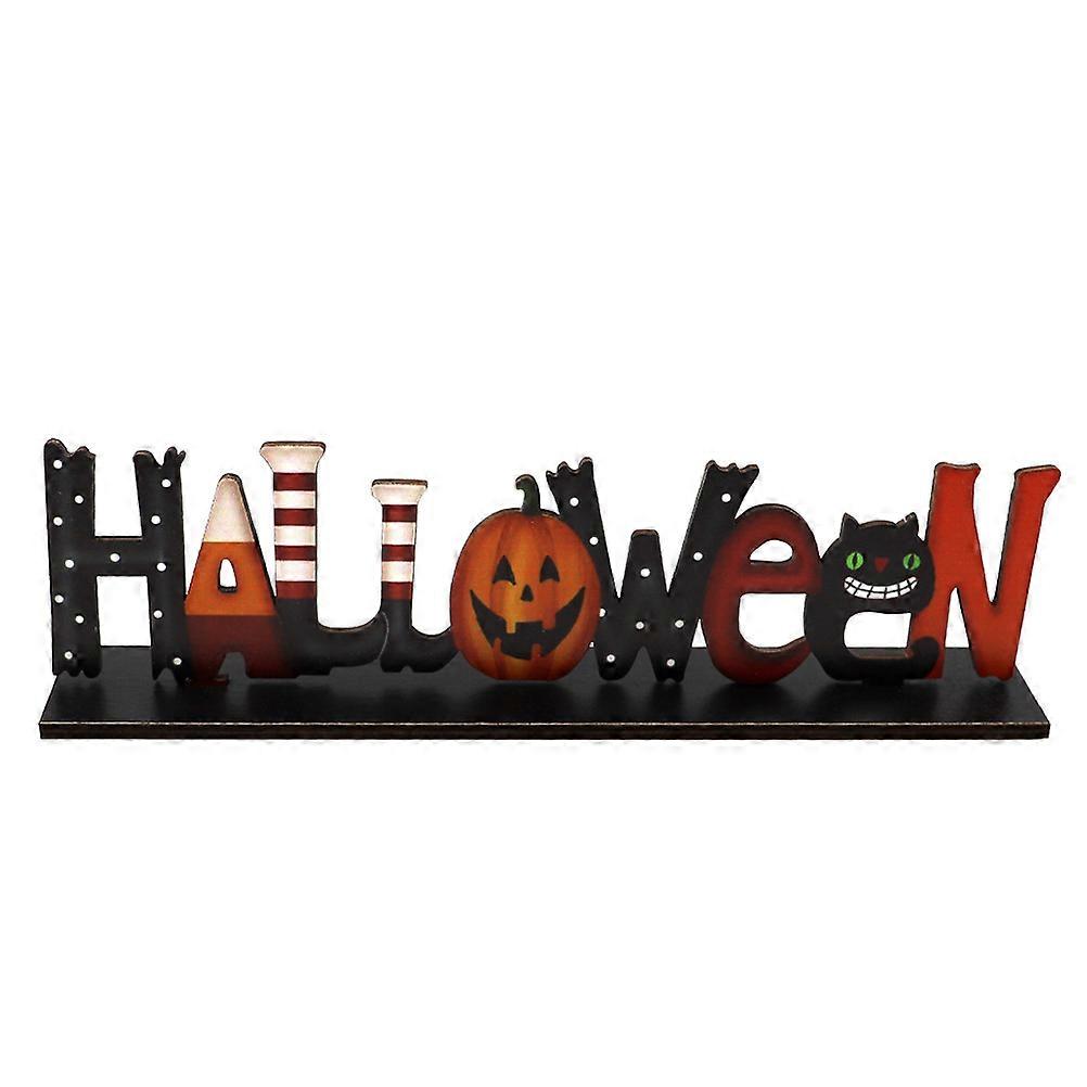 Wooden Halloween Decor for Party Layout Prop 6Pcs Multi-Color Hollow Adornment