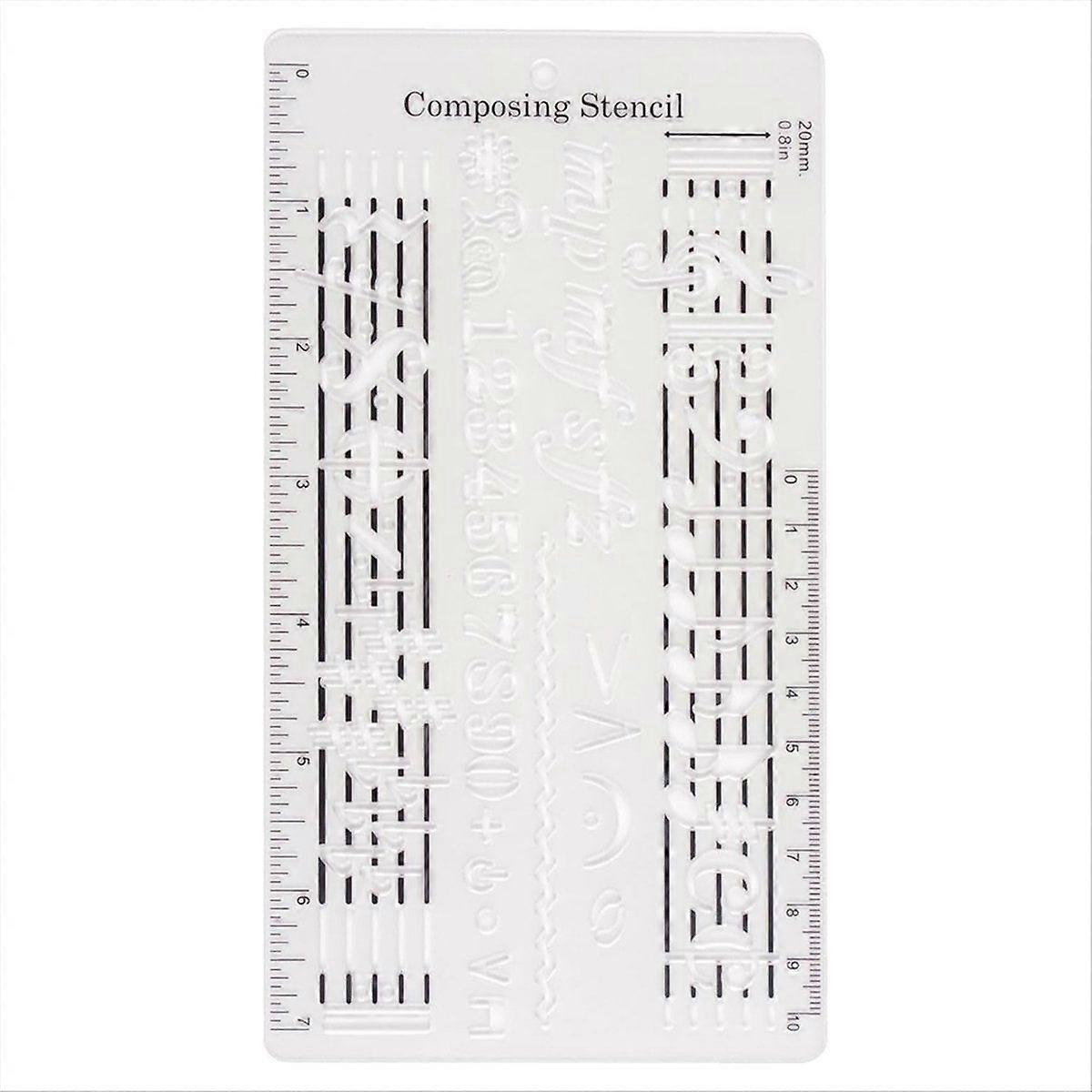 Song Writer'S Composing Template Stencil for Music Notes & Symbols B