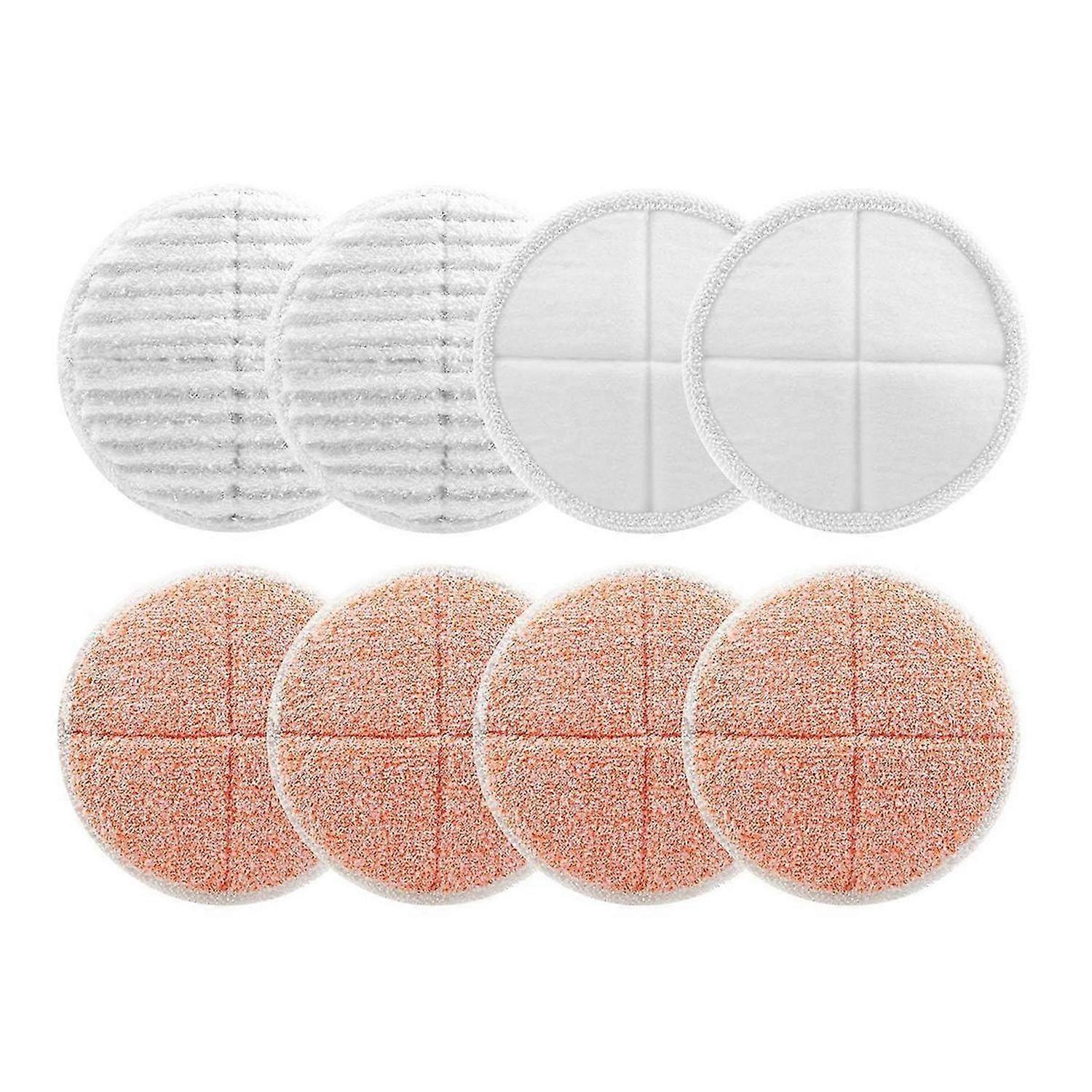8 Pack Steam Mop Pads Replacement Set for Bissell Spinwave 2039A 2124: 4 Heavy Scrub Pads, 2 Soft Pa
