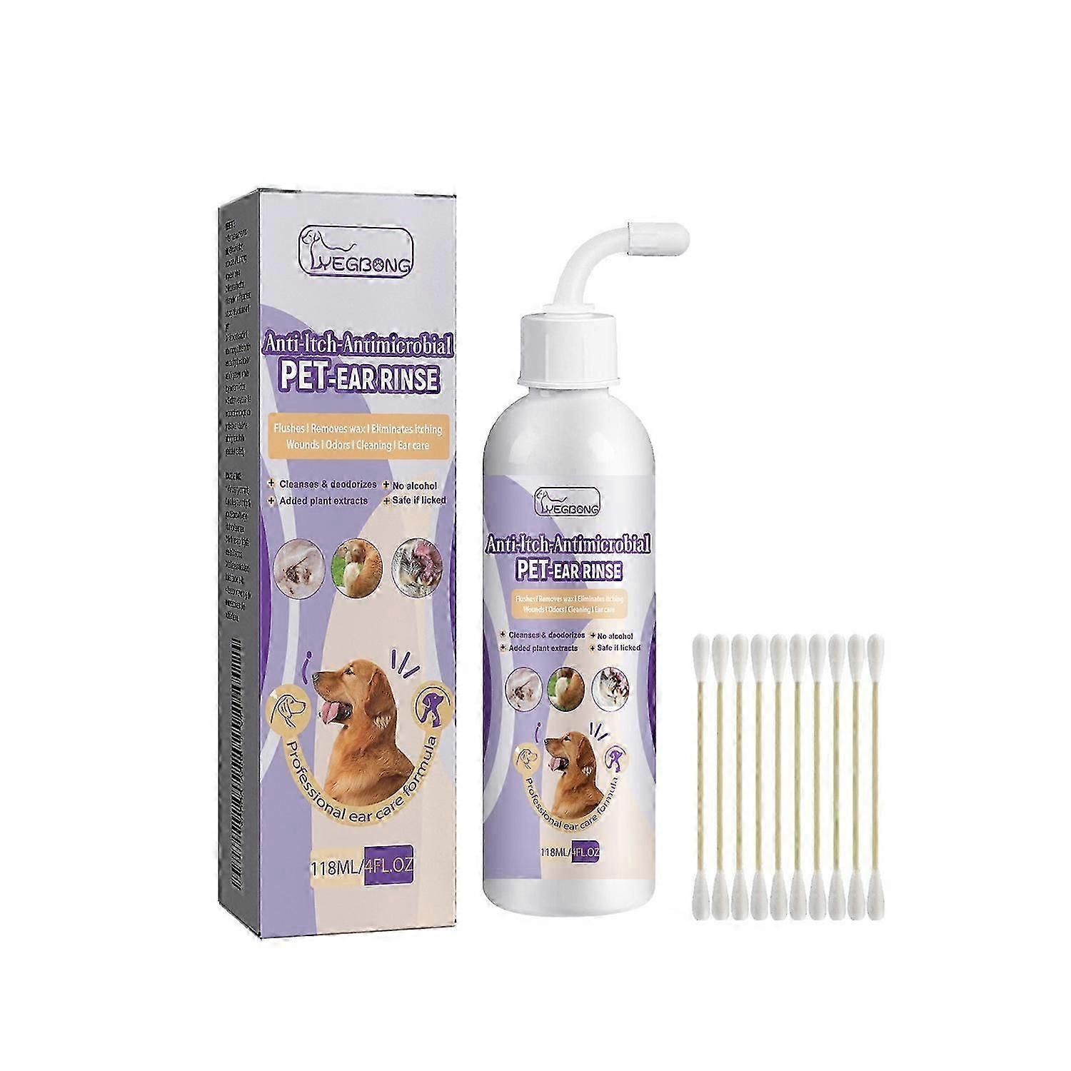 1-3x Pet Cat and Dog Ear Cleanser to relieve ear itching, remove odor, and prevent bacterial infecti