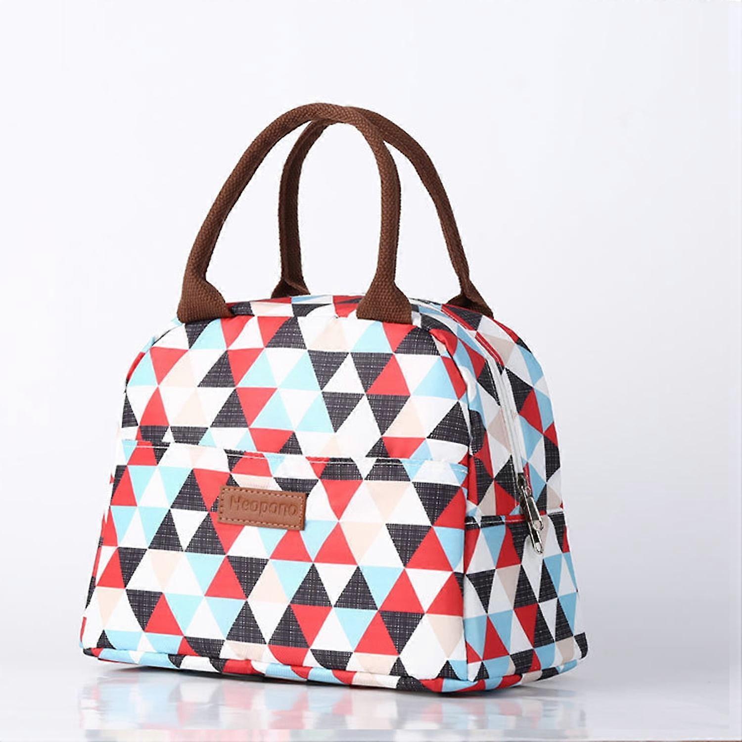 Geometry Print Comfortable Insulated Lunch Box Durable Multifunction Tote Bag for Kids Adult,A