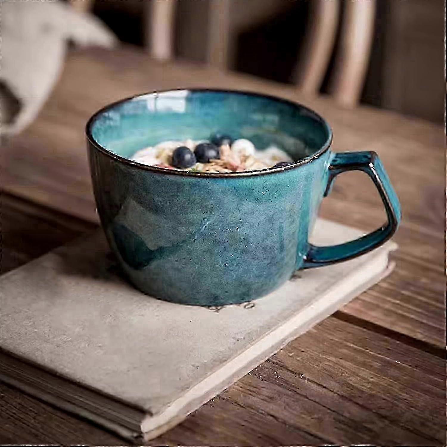A Large 700ml Soup Bowl with a Handle, a Microwave-Safe Coffee Mug and Cereal Breakfast Cup.
