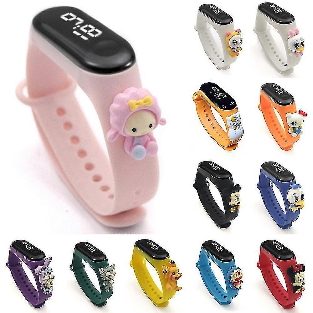 漫画ウォッチキッズ少年少女はデジタルタッチスクリーン発光ディスプレイスポーツウォッチ水泳防水