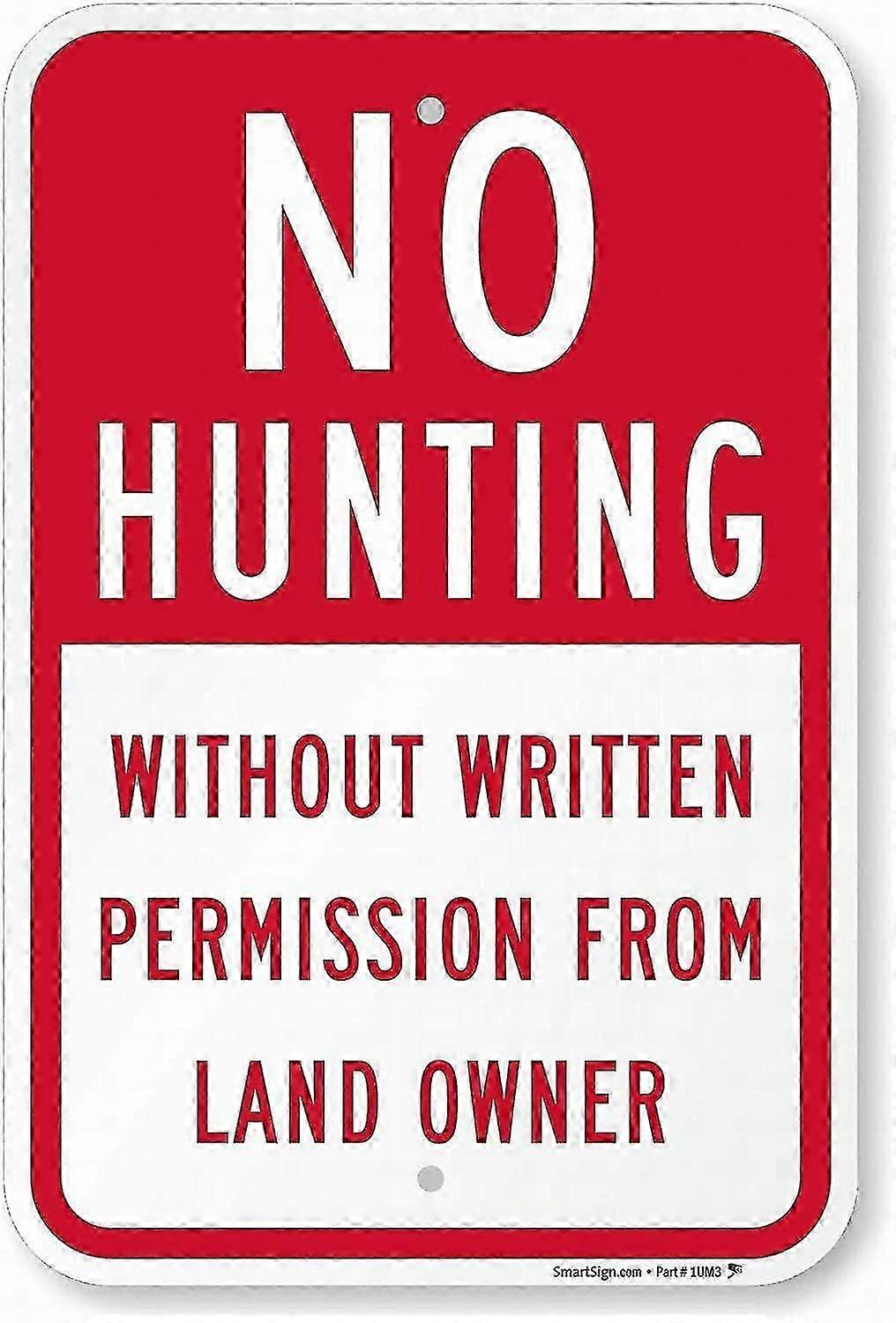 Garage Decor Sign No Hunting Without Permission From Land Owner Safety Sign Caution Warning Sign Tin