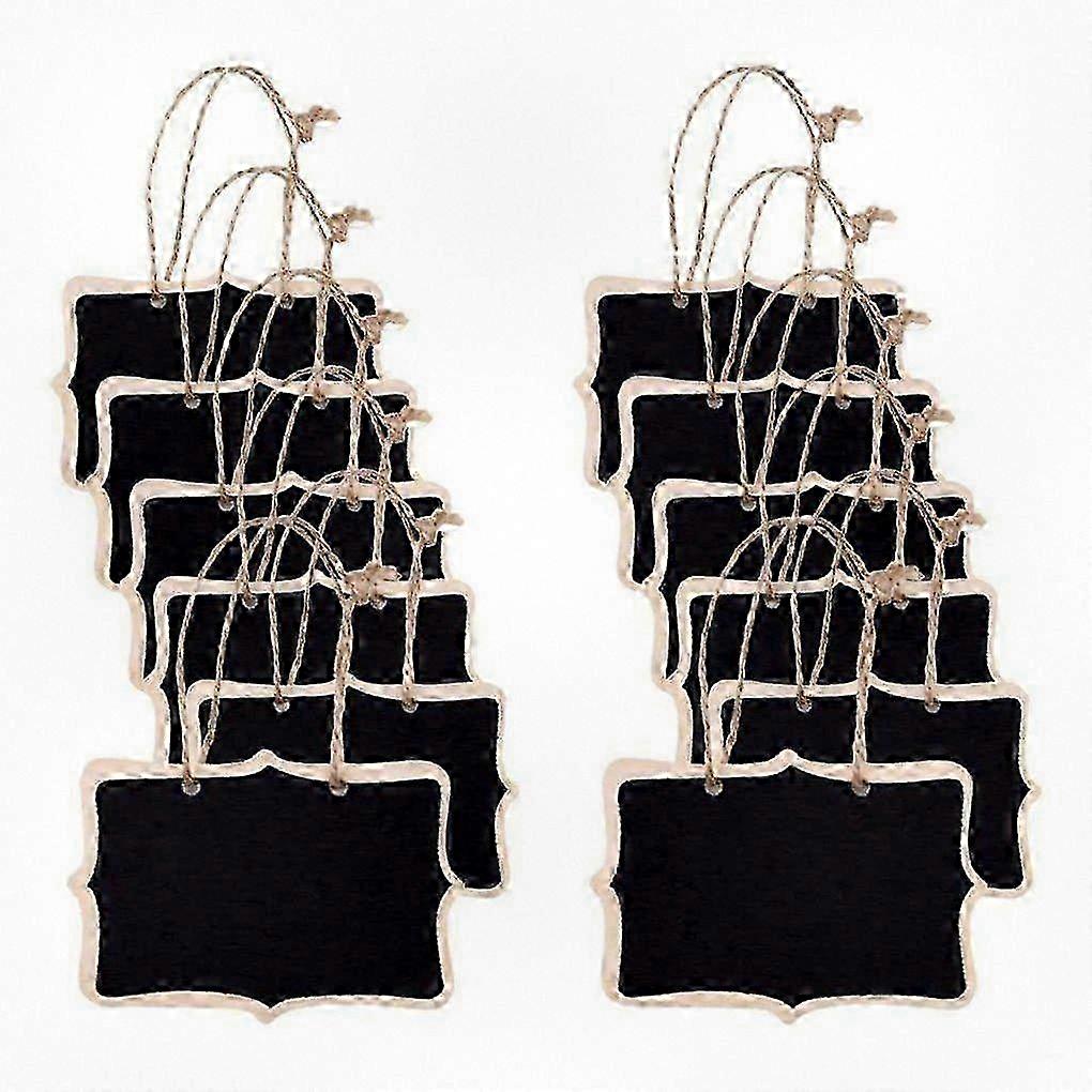 12-Piece Double-Sided Mini Chalkboard Set - Wood Message Boards with Writing Surface for Blackboards