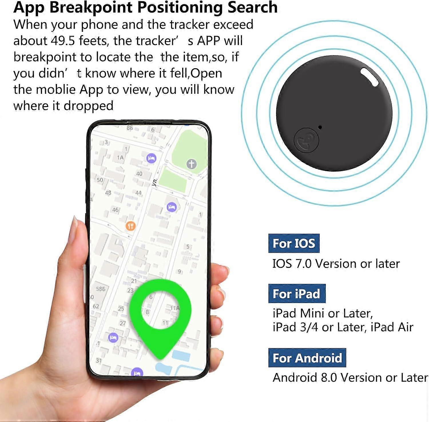 Tracker, key and item finder, iOS/2023 latest free monthly app, portable anti-loss Bluetooth tag item tracker, suitable for luggage/children/pets/phon