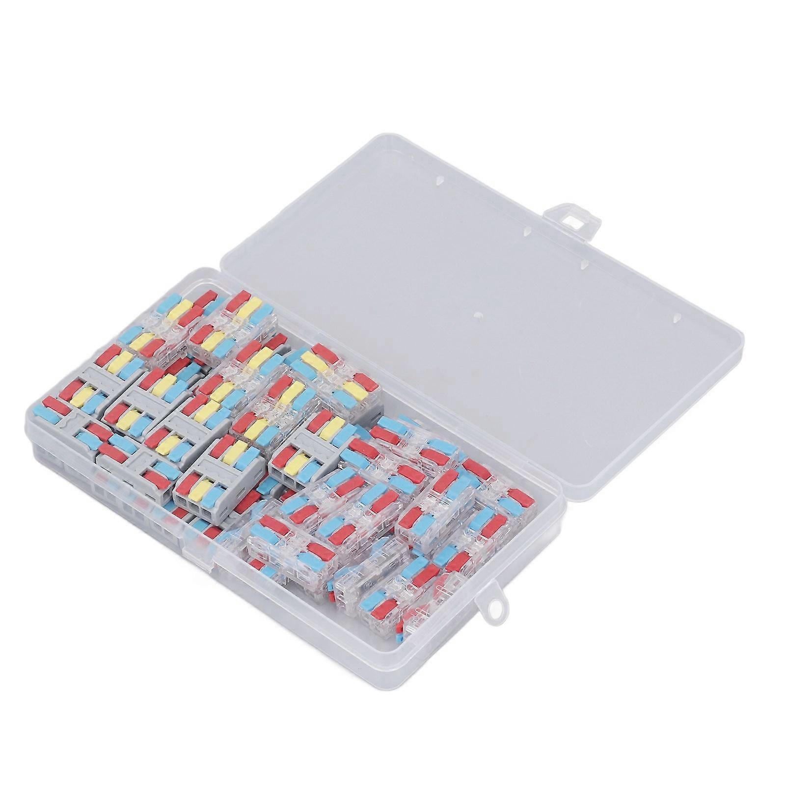 50 Pcs Quick Wire Connector 2 3 Circuit Inline Splices Flame Retardant Push in Lever Wire Connector
