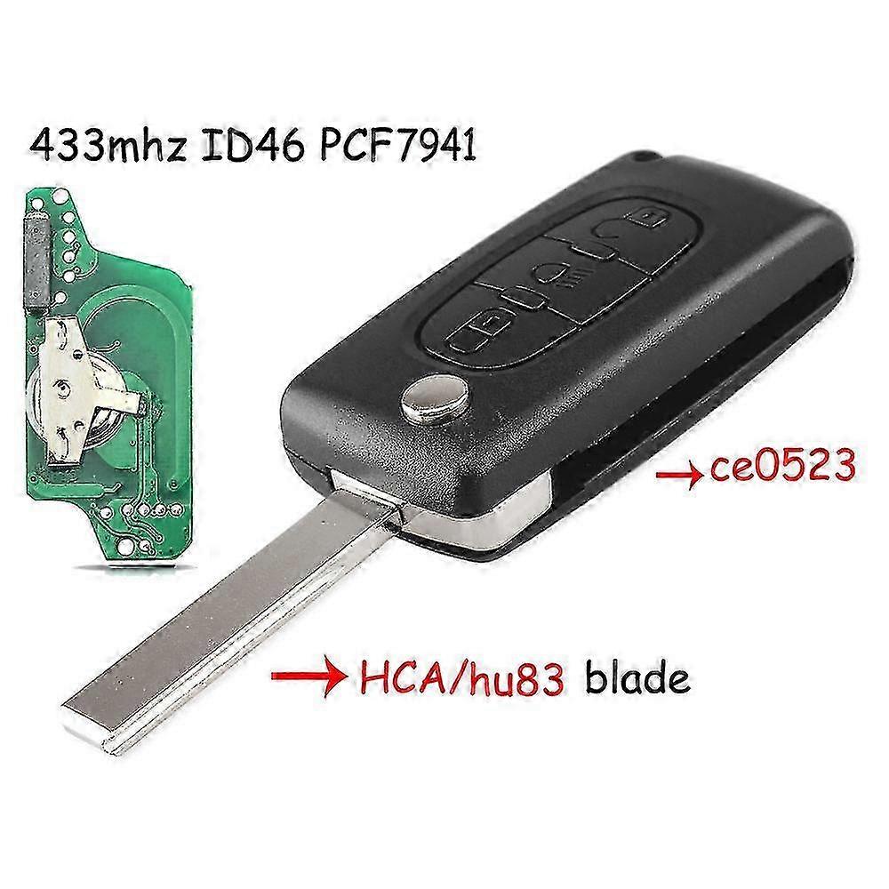 Télécommande 3 boutons pour Citroen C2 C3 C4 C5 C6 C8 433MHz