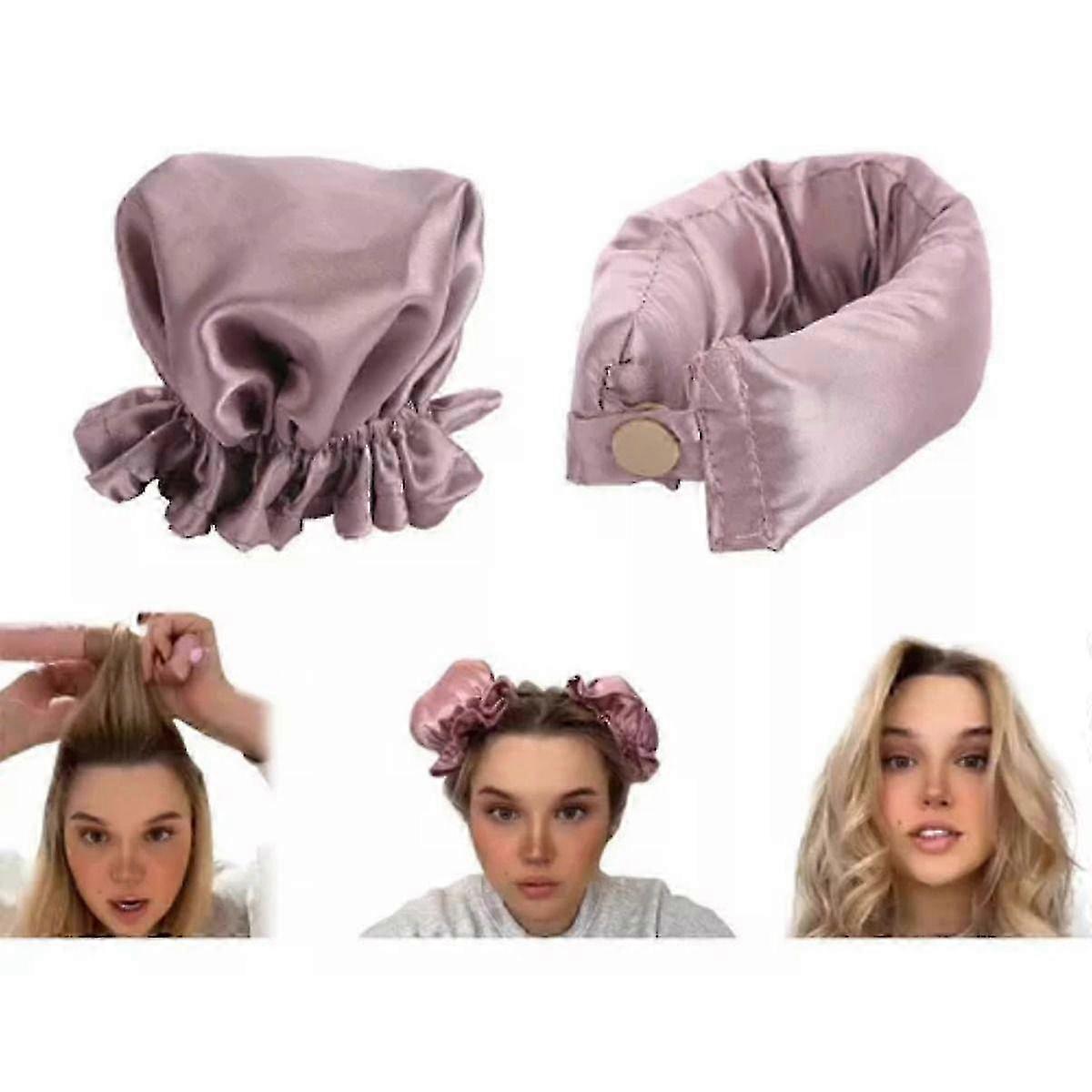 Satin Heatless Curlers With Hair Curls x 2