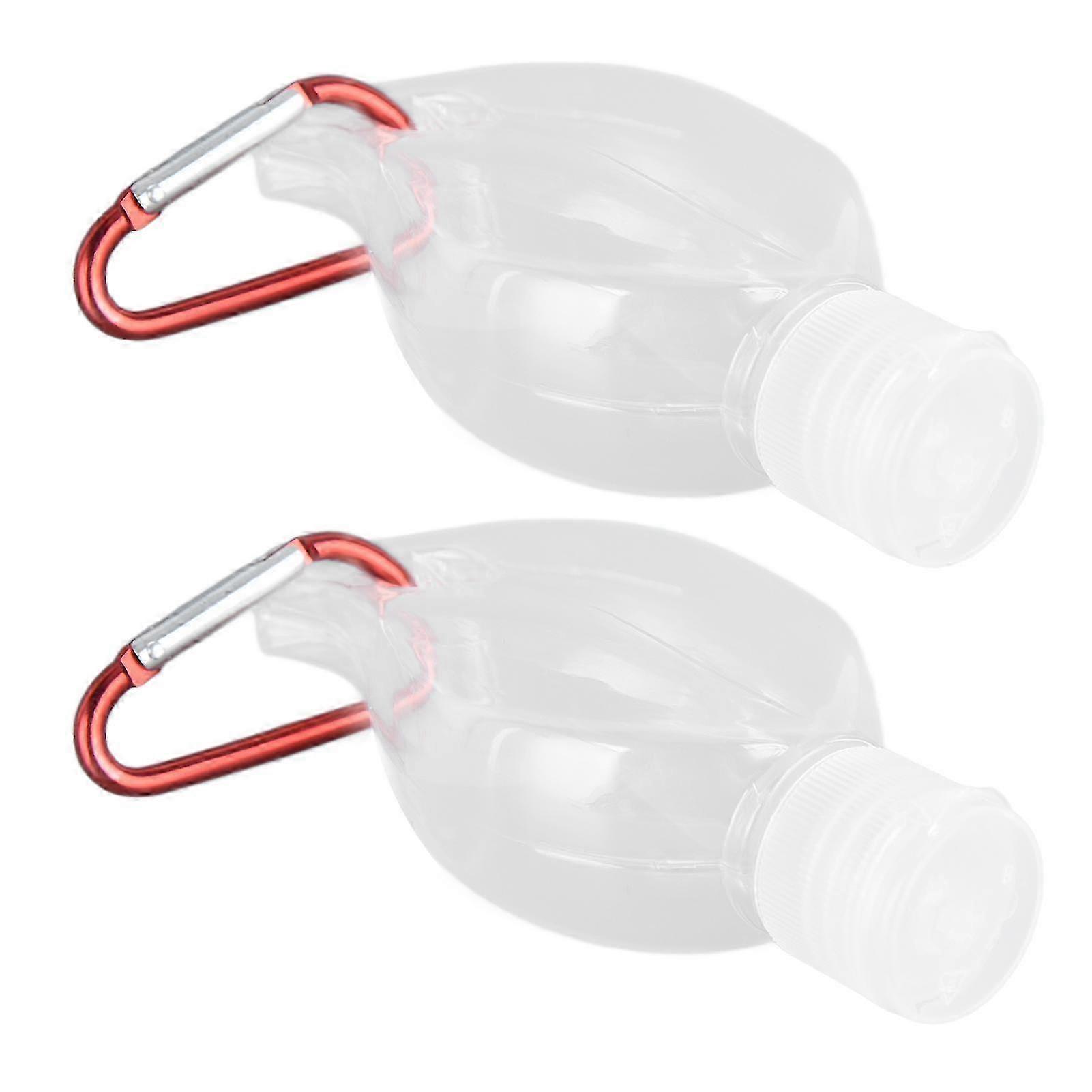 2Set 50ml Travel Bottle with Keychain Flip Cap Plastic Liquid Bottle Refillable Leakproof
