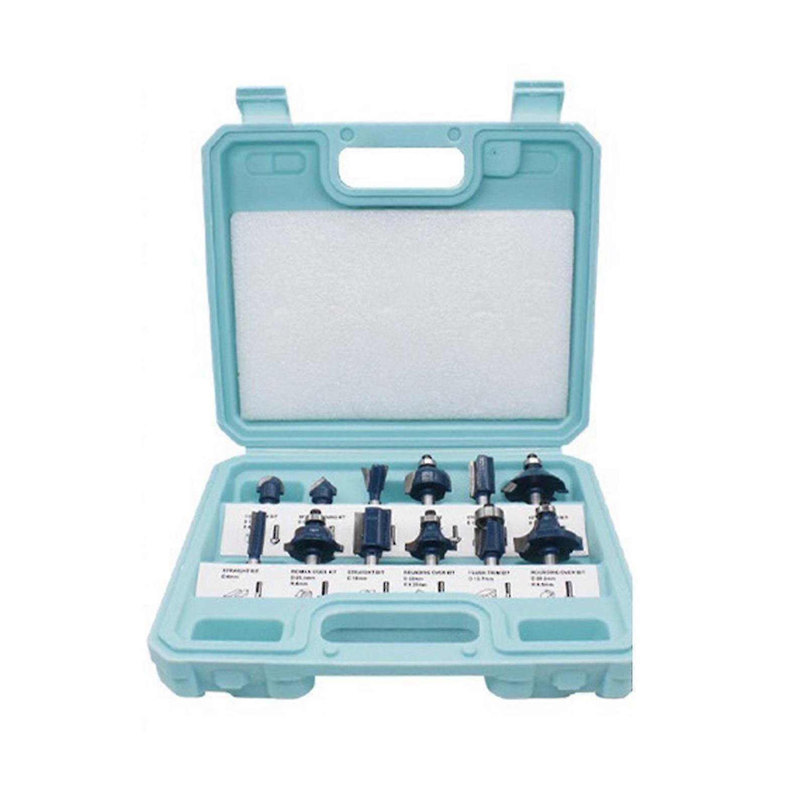 12/15-Piece Router Bits Set 1/4-Inch Shank Carbide Router Bits for Woodworking Solid Woods Hard Woods Chipboard Cs