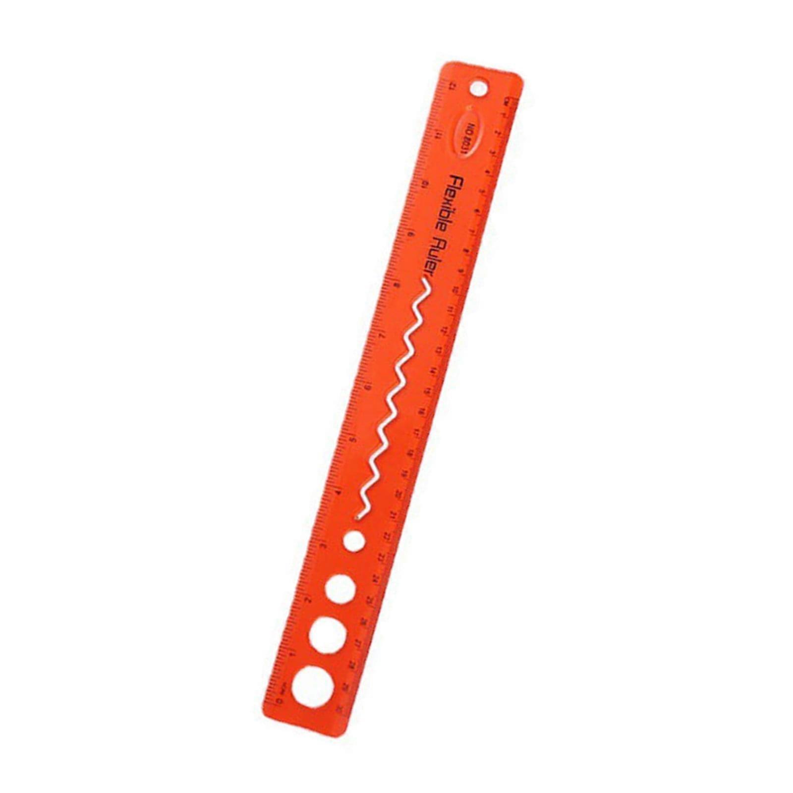 XIUH Tool Series Soft Bendable Ruler for Kids, Flexible Plastic Ruler with Inch and Centimeter, Solid Color, Compatible with School Home Office Use