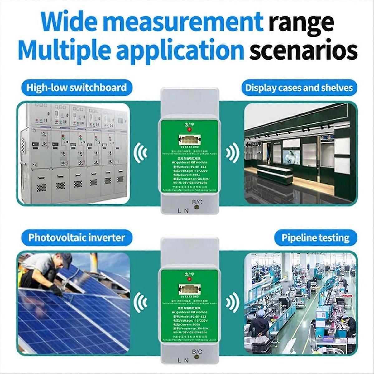  PZIOT-E02 AC Single Phase Din Rail Meter Wifi Energy Power Meter Electric Wattmeter Tasmota ESPHome