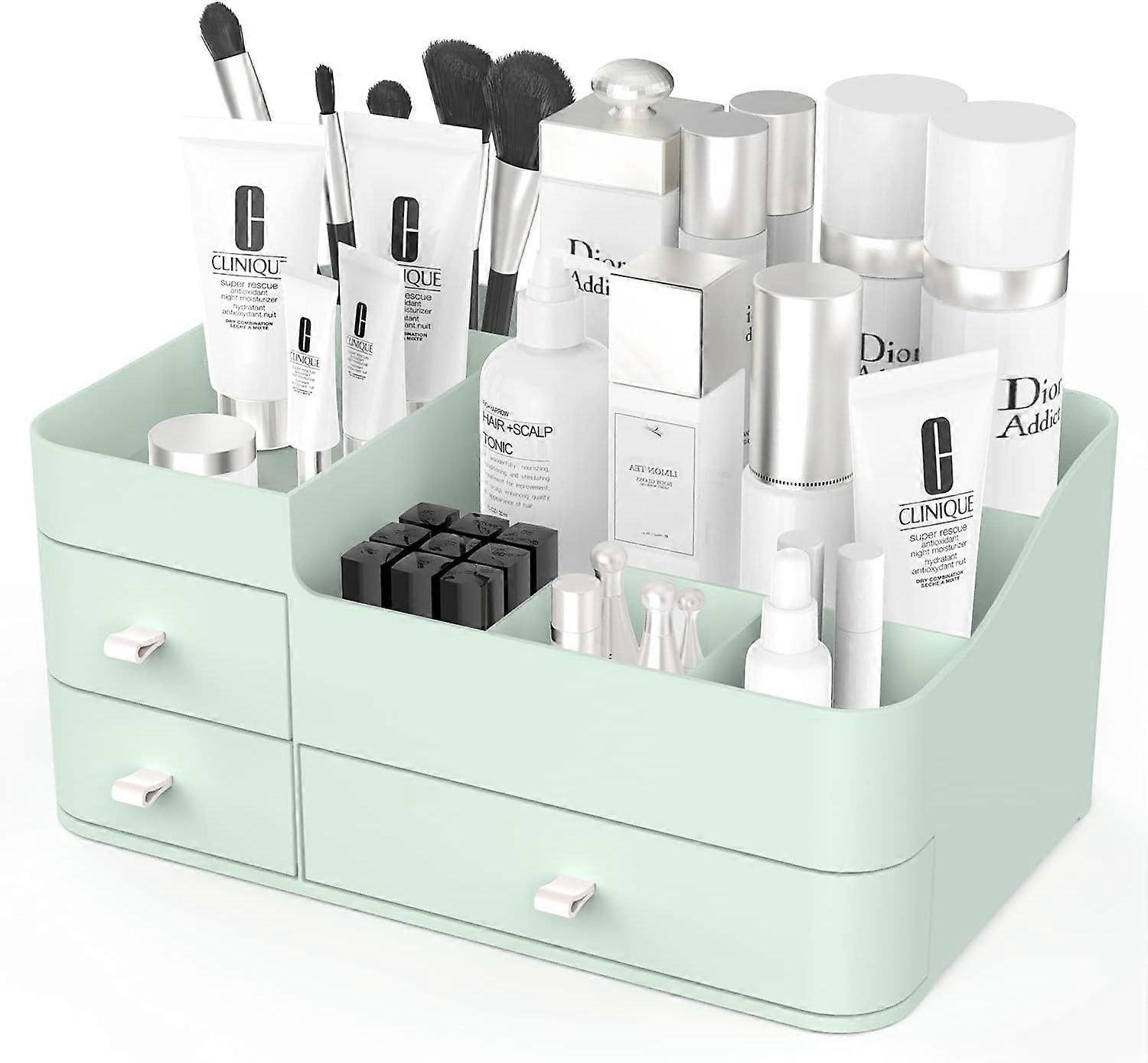 Makeup Organizer, Cosmetic Storage Box with Drawer, Elegant Vanity Holder