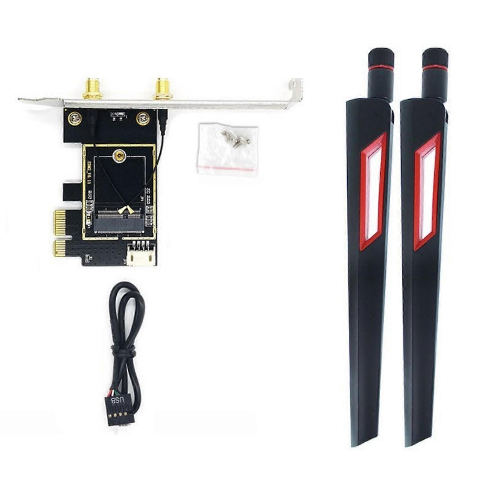 M.2 Wifi Adapter M.2 NGFF to PCIE Adapter Bluetooth-compatible Wireless Wlan Card for 7260 8265 7265 8260 AX200 AX210 Multicolor