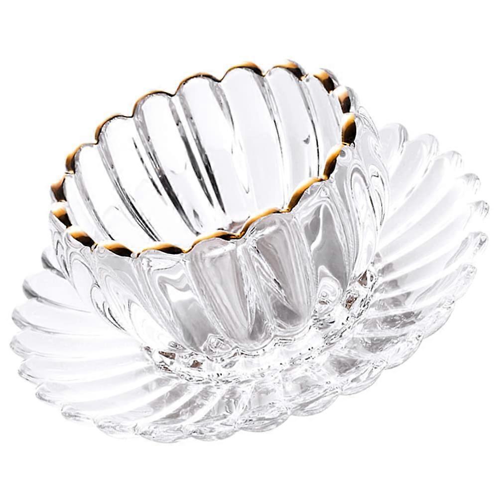 Glass Dessert Cups with Saucers Set, Clear Pudding Ramekin Bowls for Fruit, Snack, Latte, Cereal