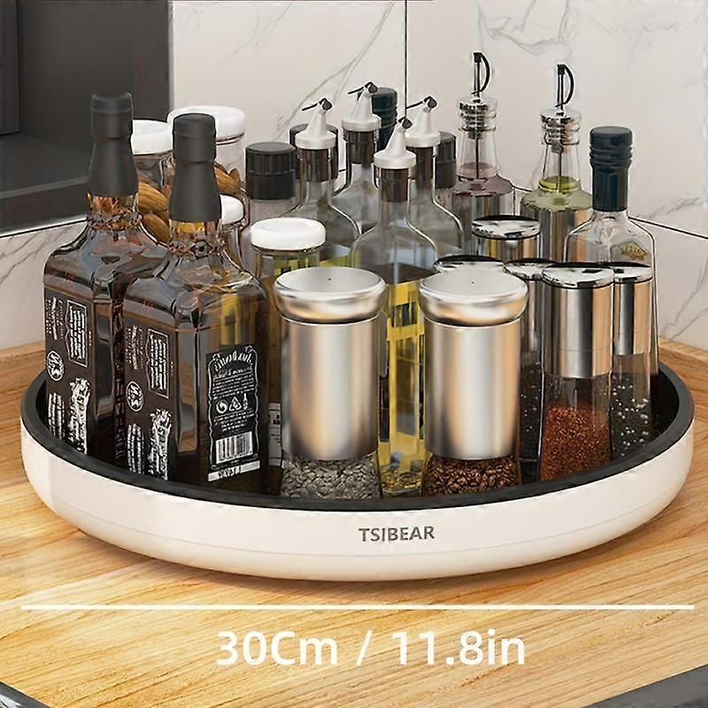 360° Rotating Kitchen Organizer, 1 Count Multi-purpose Countertop Storage for Spices, Fats and Fruits, Durable Plastic Storage Box, Racks