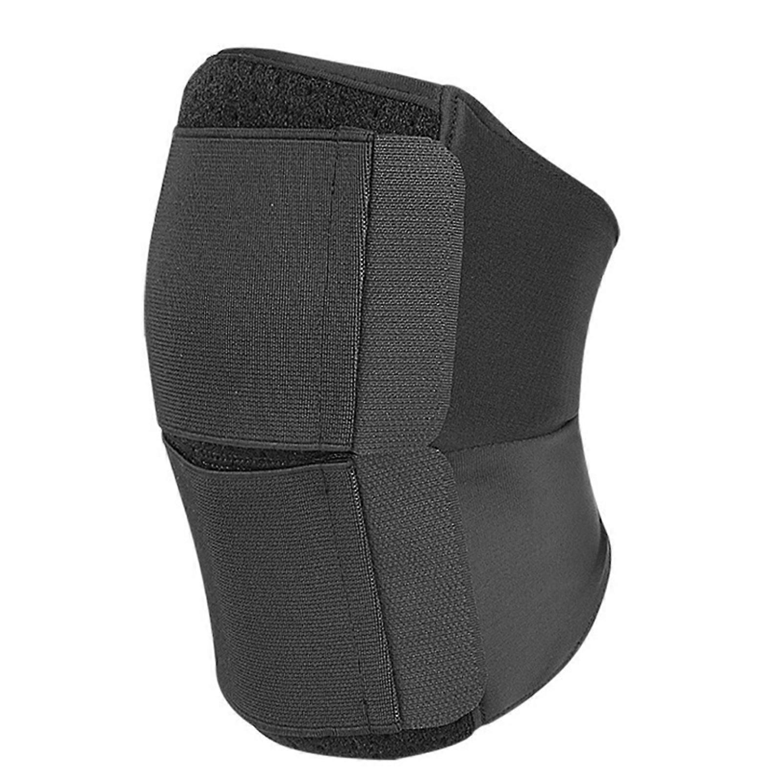 Overlapping Knee Stabilizers with Thick Cushioning Comfort Adjustable Closures Fabric Texture for Running Gym Activity  Black