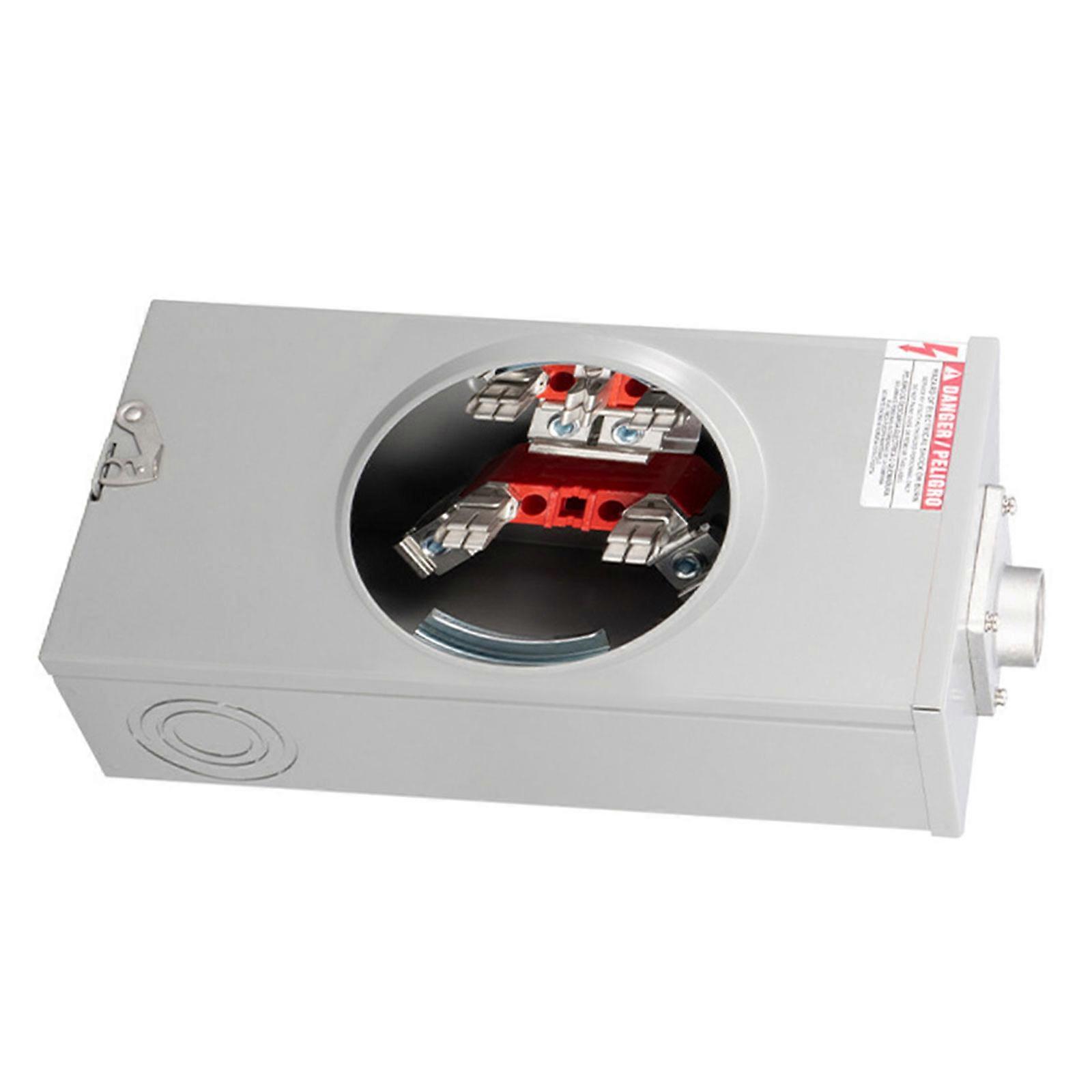 200Amp Electrical Meter Base With Surge Protections 600v 1 Phase 3 Wire Ringless Type Meter Socket Bypass and Meter Cover Multicolor