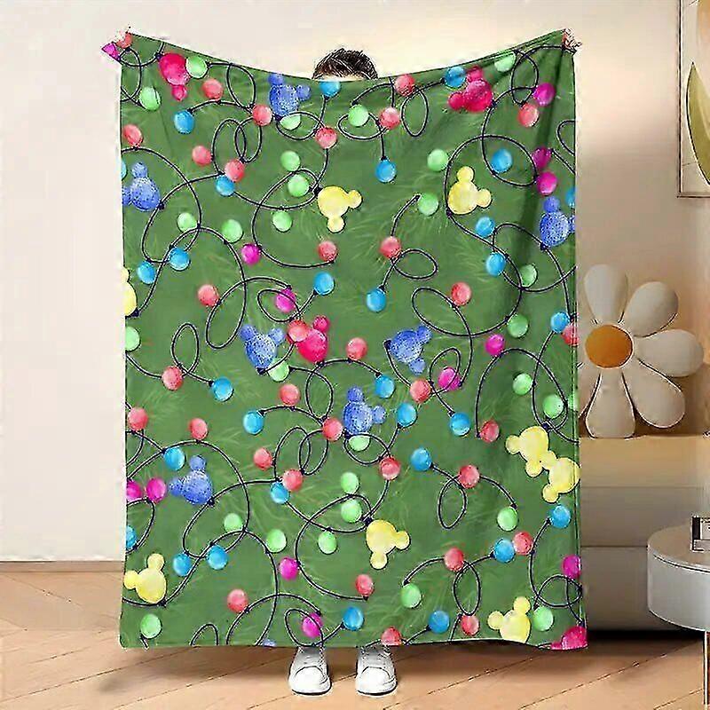 Juletæppe med Mickey og julelys