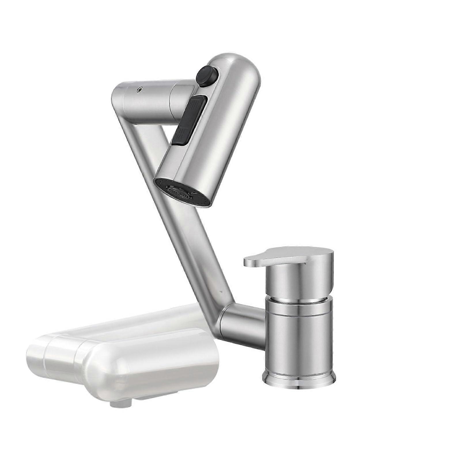 Foldable Kitchen Faucet Stainless Steel, 360Degree Rotating, Single Hole Install, RV and Camping Sink Tap