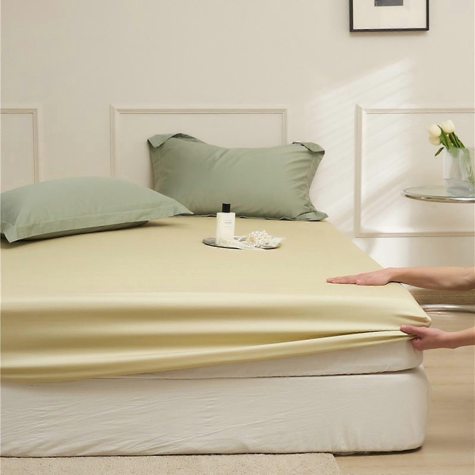 Fitted Bed Sheets 180x200 Deep Pocket 35cm, Shrink and Fade Resistant for King Size Beds