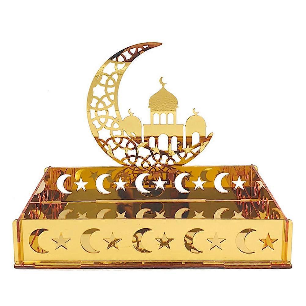 Acryl Eid Mubarak Essen Tablett Ramadan Dessert Obstteller,A