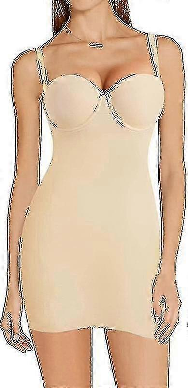 Women's Shapewear Bodysuit with Built-in Bra - Full Slip Lingerie for a Smooth Back