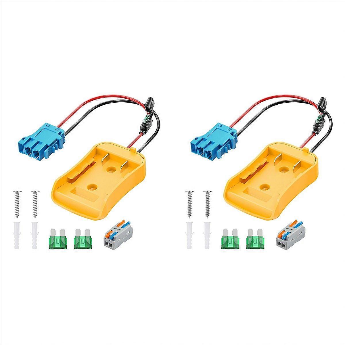 2X Power Wheel Adapter for 20 V Lithium Battery, Peg-Perego Battery Adapter with Wire Harness Connec