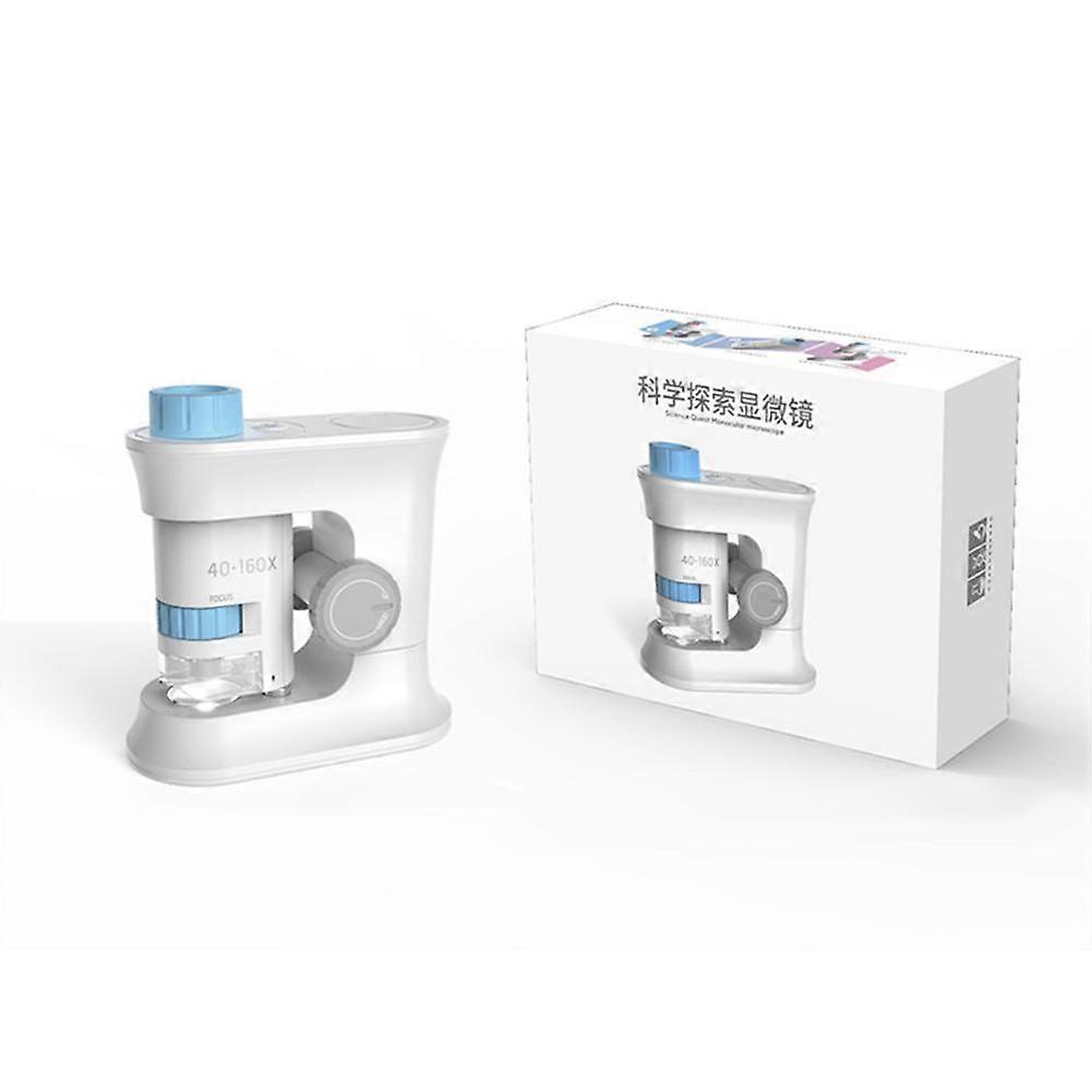 Kids Handheld Microscope 40X-160X Magnification With LED Light Portable Science Exploration Toy For Children Educational STEM Gift