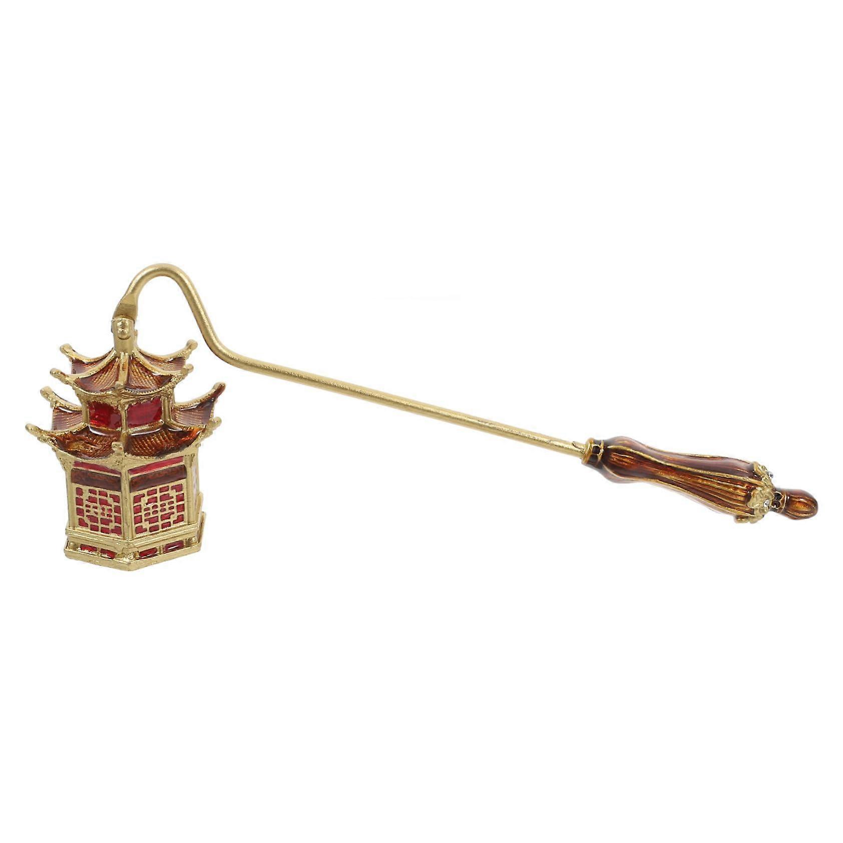 Candle Snuffer Wick Extinguisher with Long Handle for Home Use, Golden Finish Metal Accessory