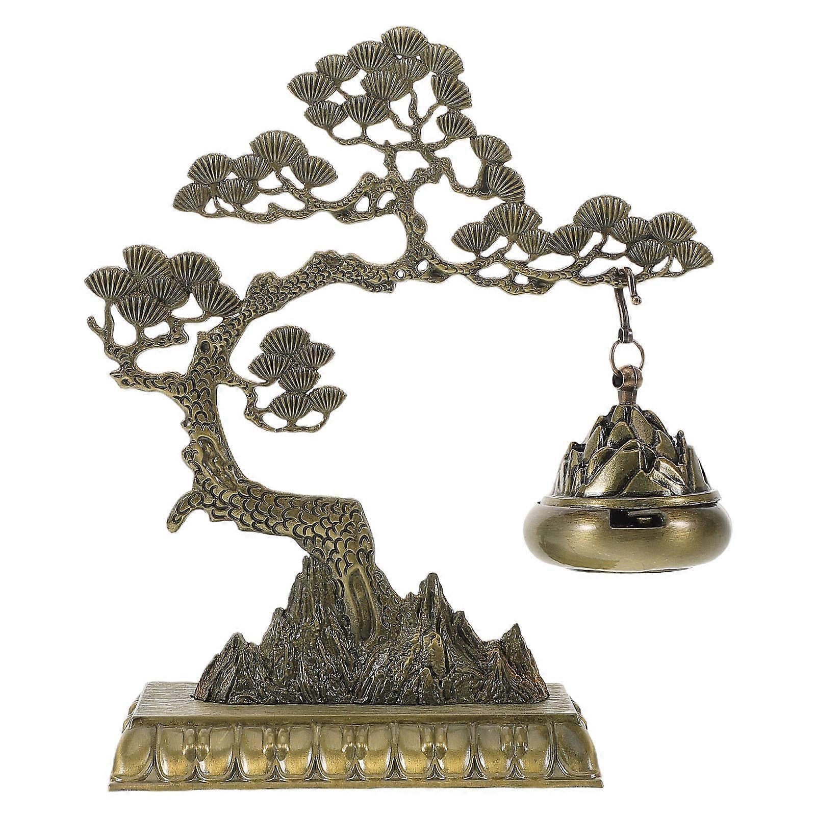 Coffee Chinese Style Burner for Back Flow Incense with Hanging Chain