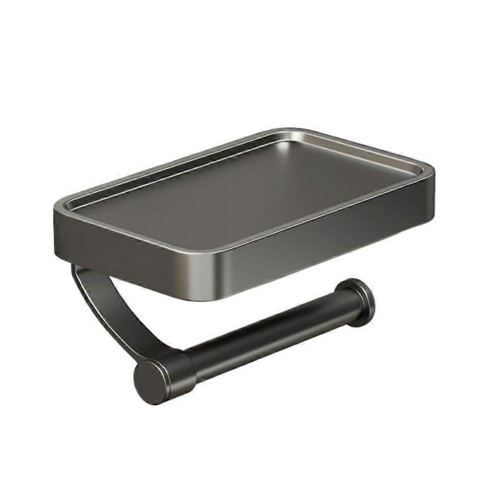 Paper Towel Holder, Rustproof Aluminum Wall Mounted with SpaceSaving Shelf for Kitchen and Bathroom