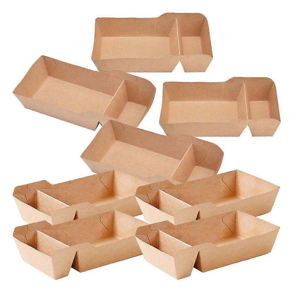 Small Snack Box Dual Compartments for 50Pcs Paper
