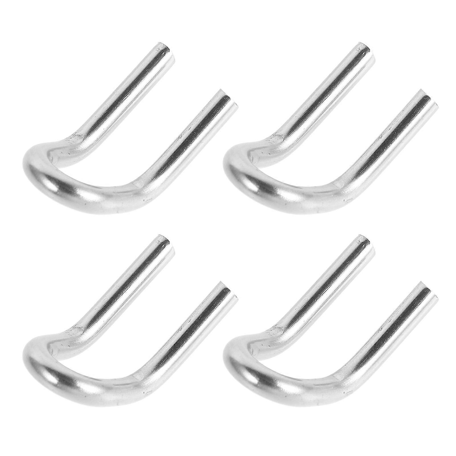 Silver Motorcycle Exhaust Spring Hook U-Shaped for Quick Removal 4Pcs