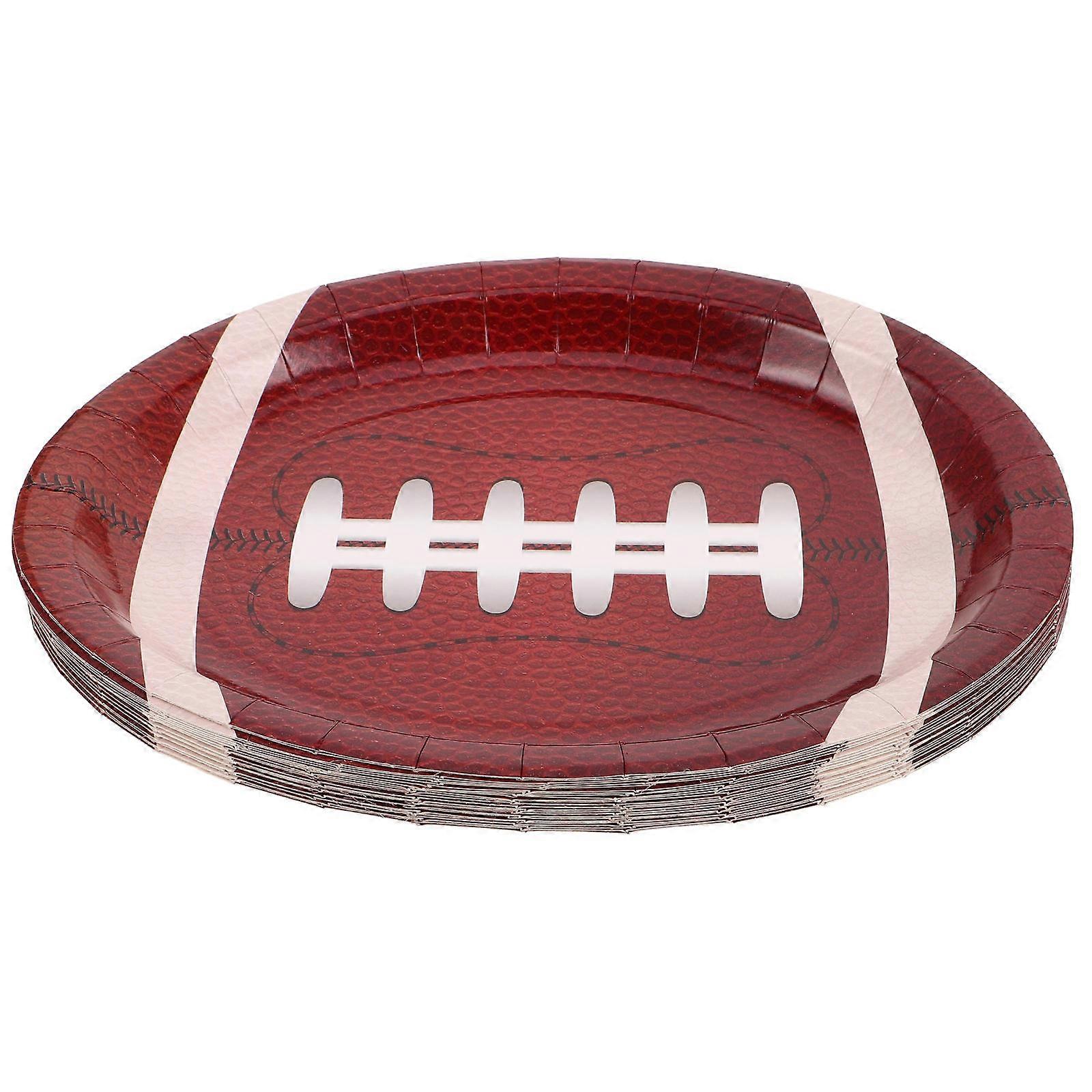 Football Paper Plates for Serving 25Pcs Game Day Snack Trays