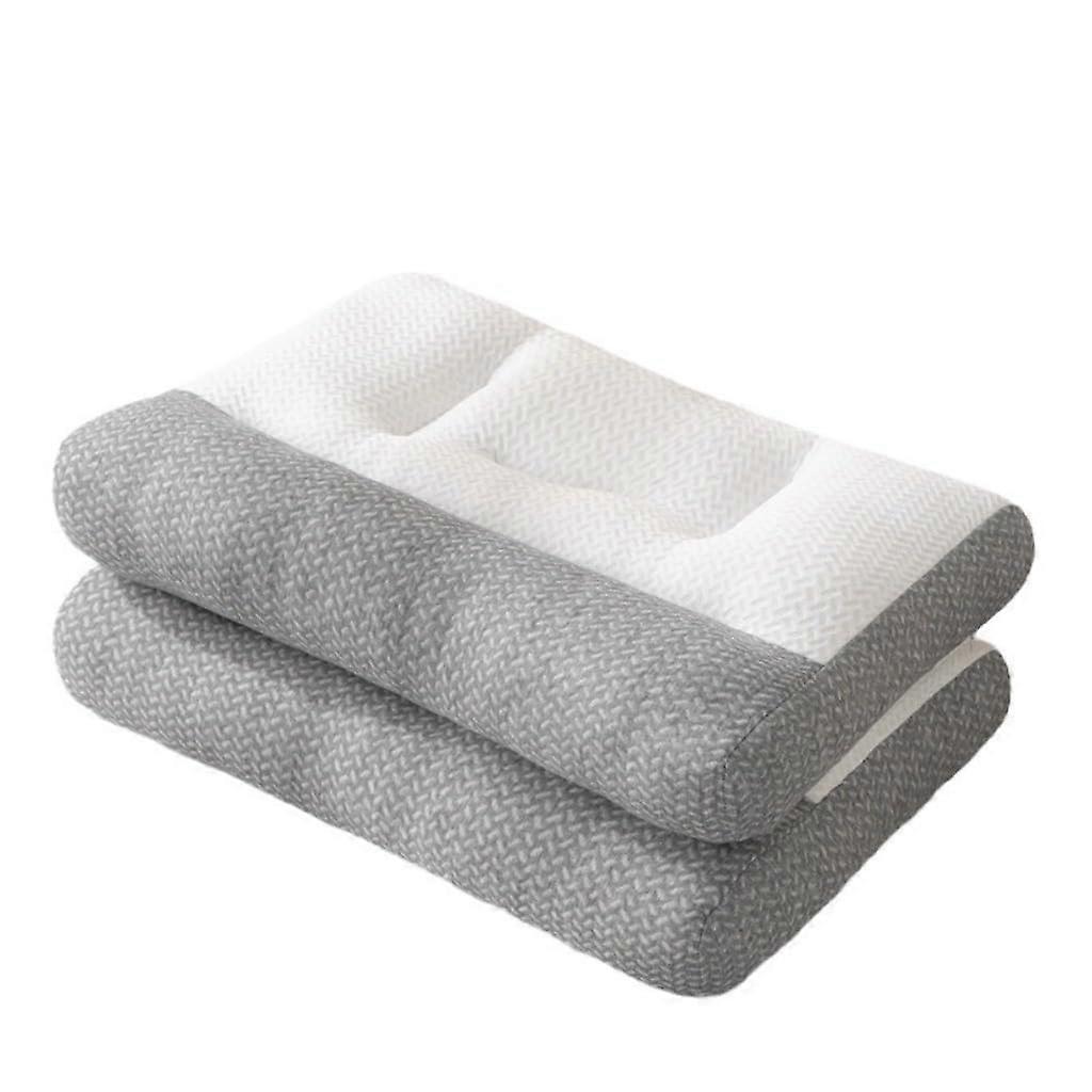 Knitted Cotton Neck Support Pillow with Plush Full Core for Neck Alignment and Travel Comfort