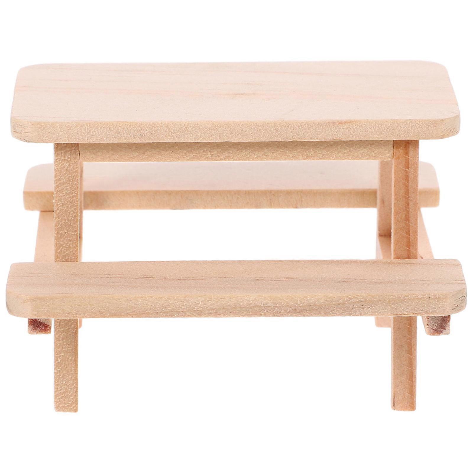 Dockhusminiatyr Picknickbord Modell Dockhusmöbler Tillbehör Dockhusrekvisita