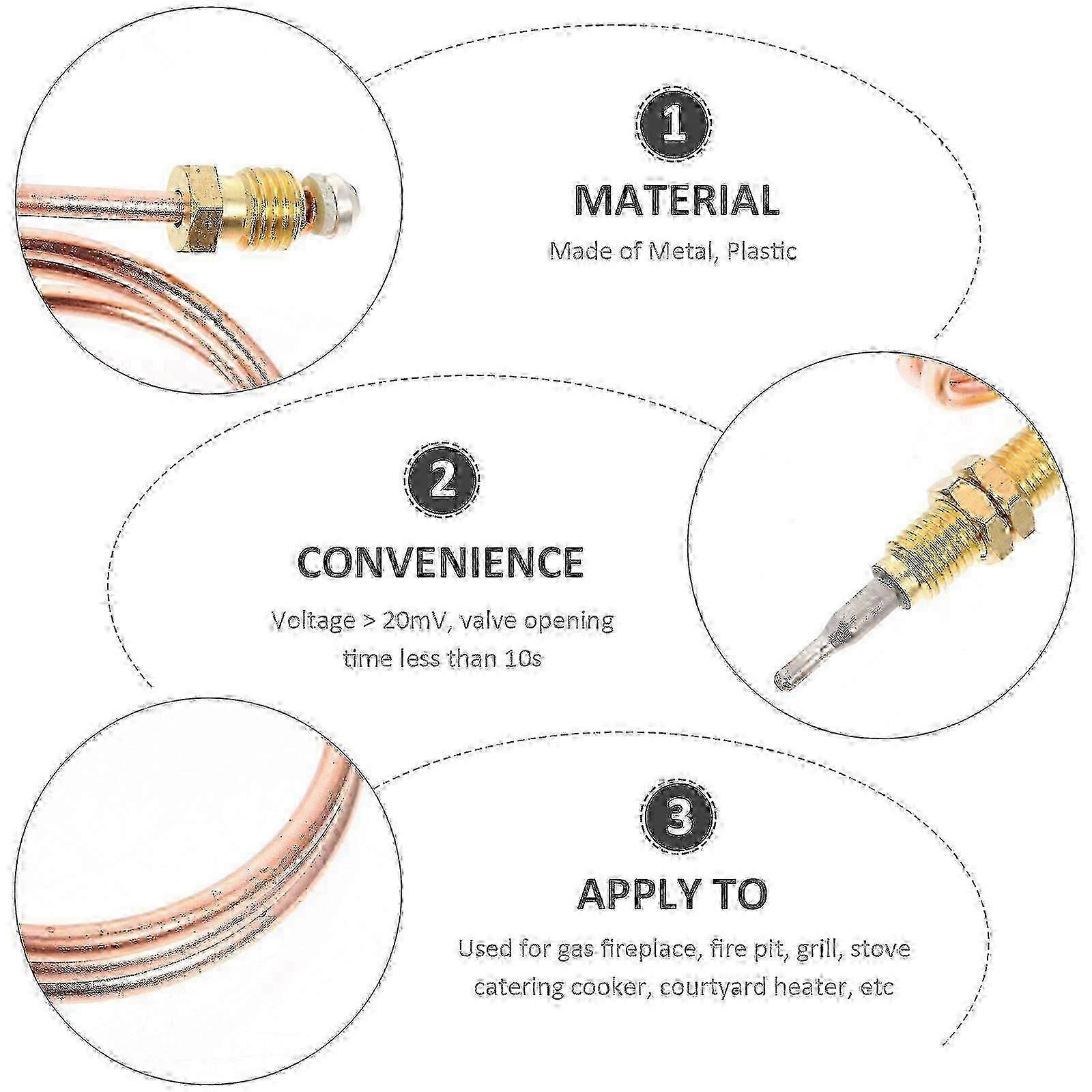 Universal Threaded Thermocouple Sensor Replacement for Gas Heating Systems