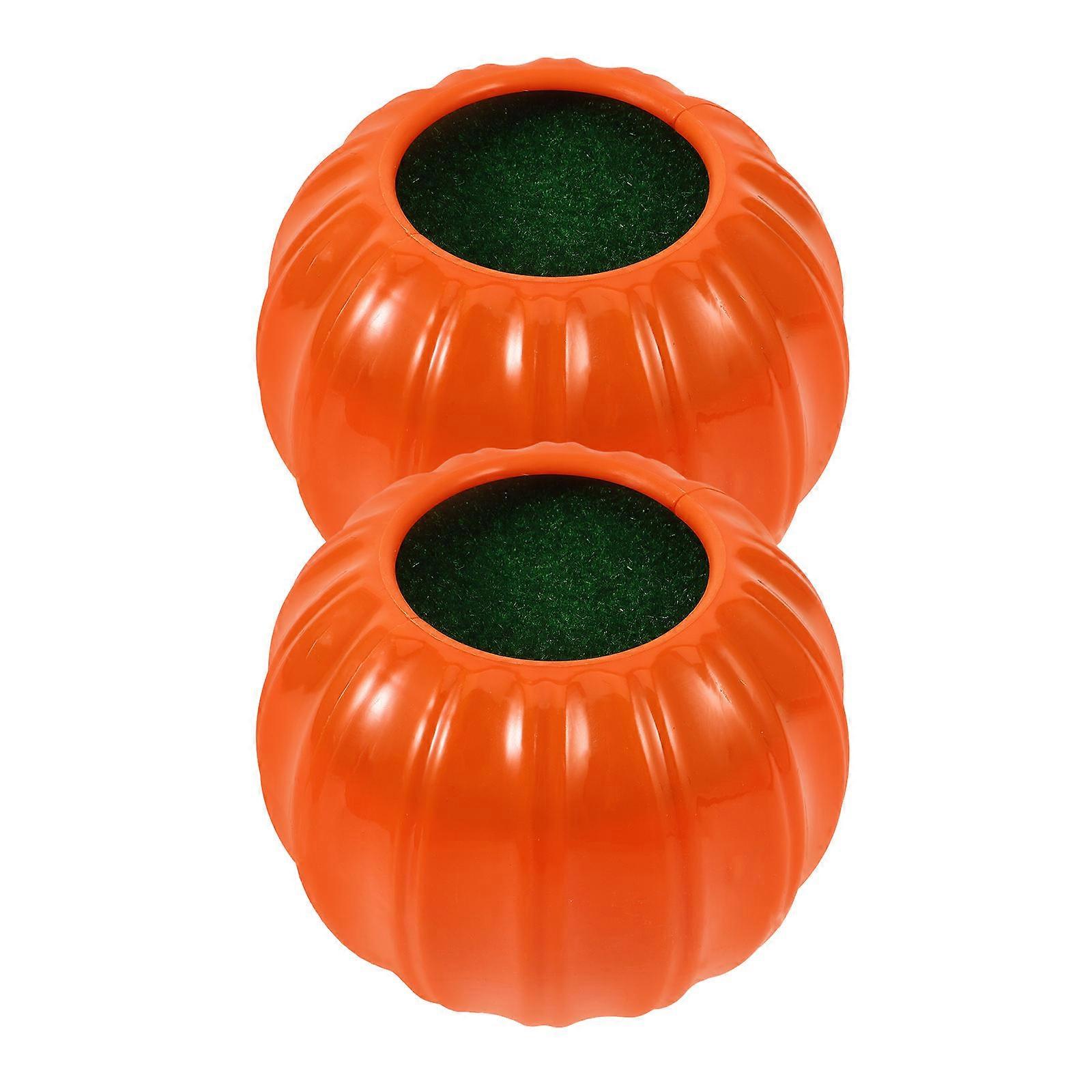 Pumpkin Flower Vase for Decor Orange 2Pcs Fall Decorative Vase