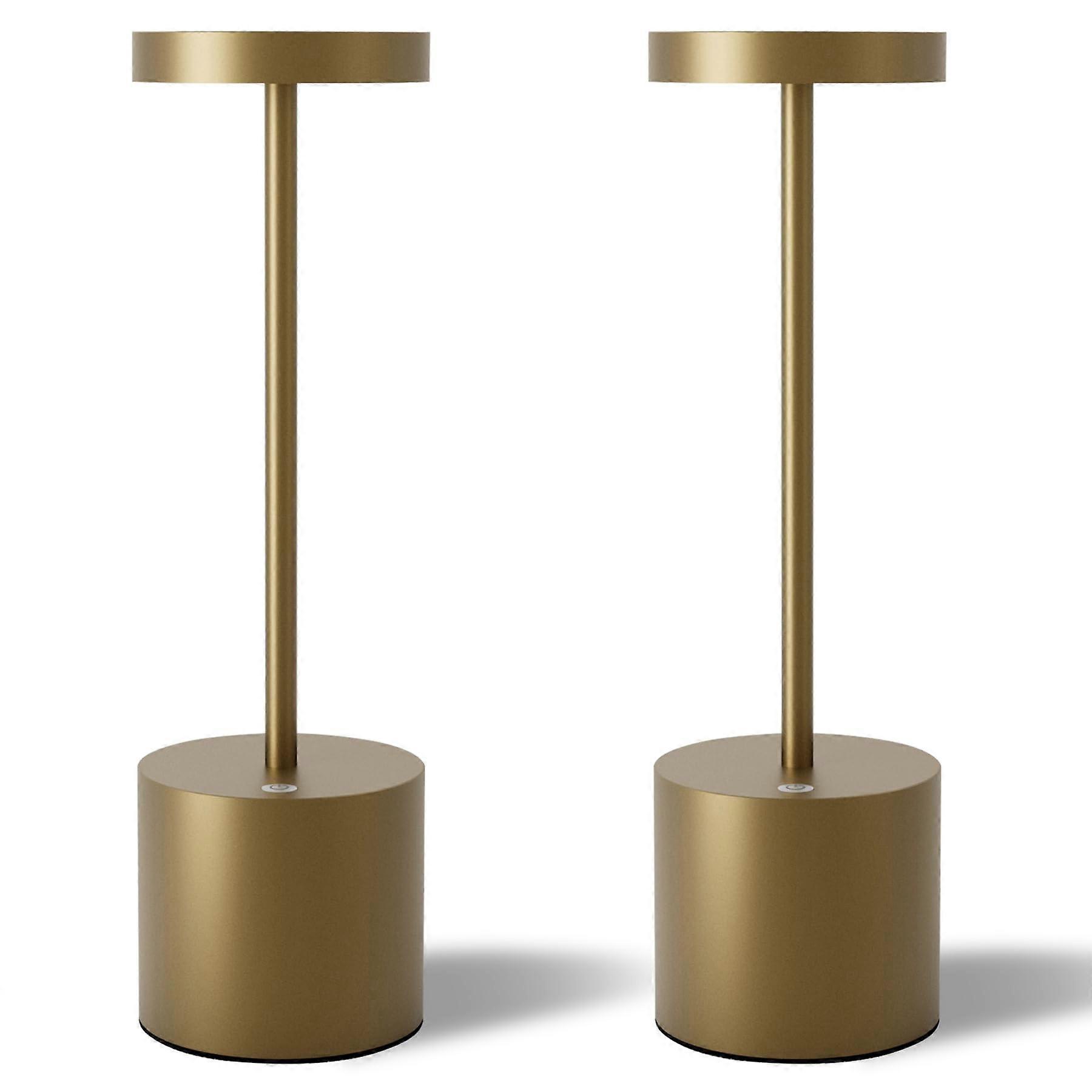 Cordless Table Lamps Set of 2 Rechargeable LED with Stepless Dimming 3 Color Modes for Indoor Outdoor Titanium