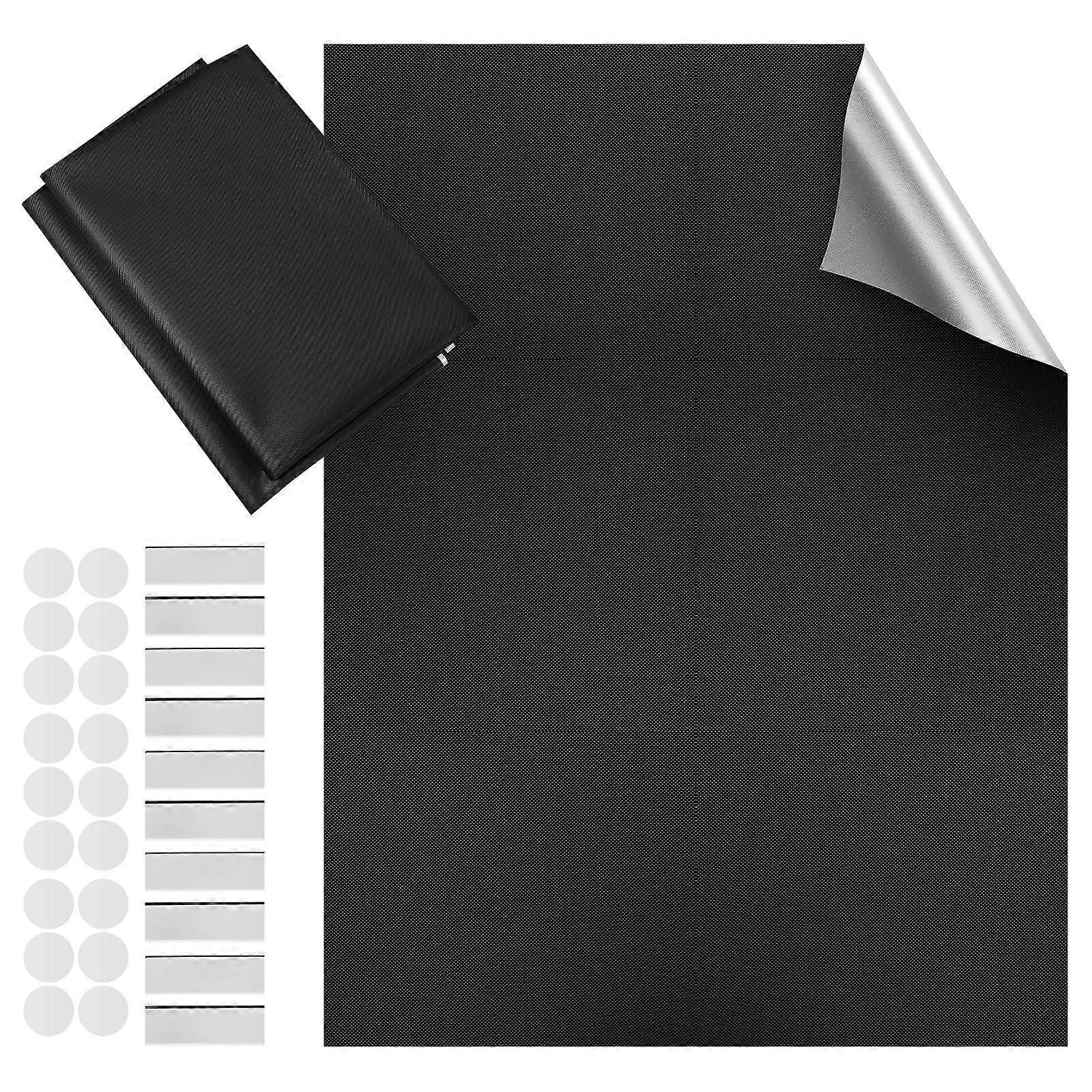 Temporary Blackout Blinds Portable Design Sunlight Blocking Black 200X147X0.2cm 1 Set
