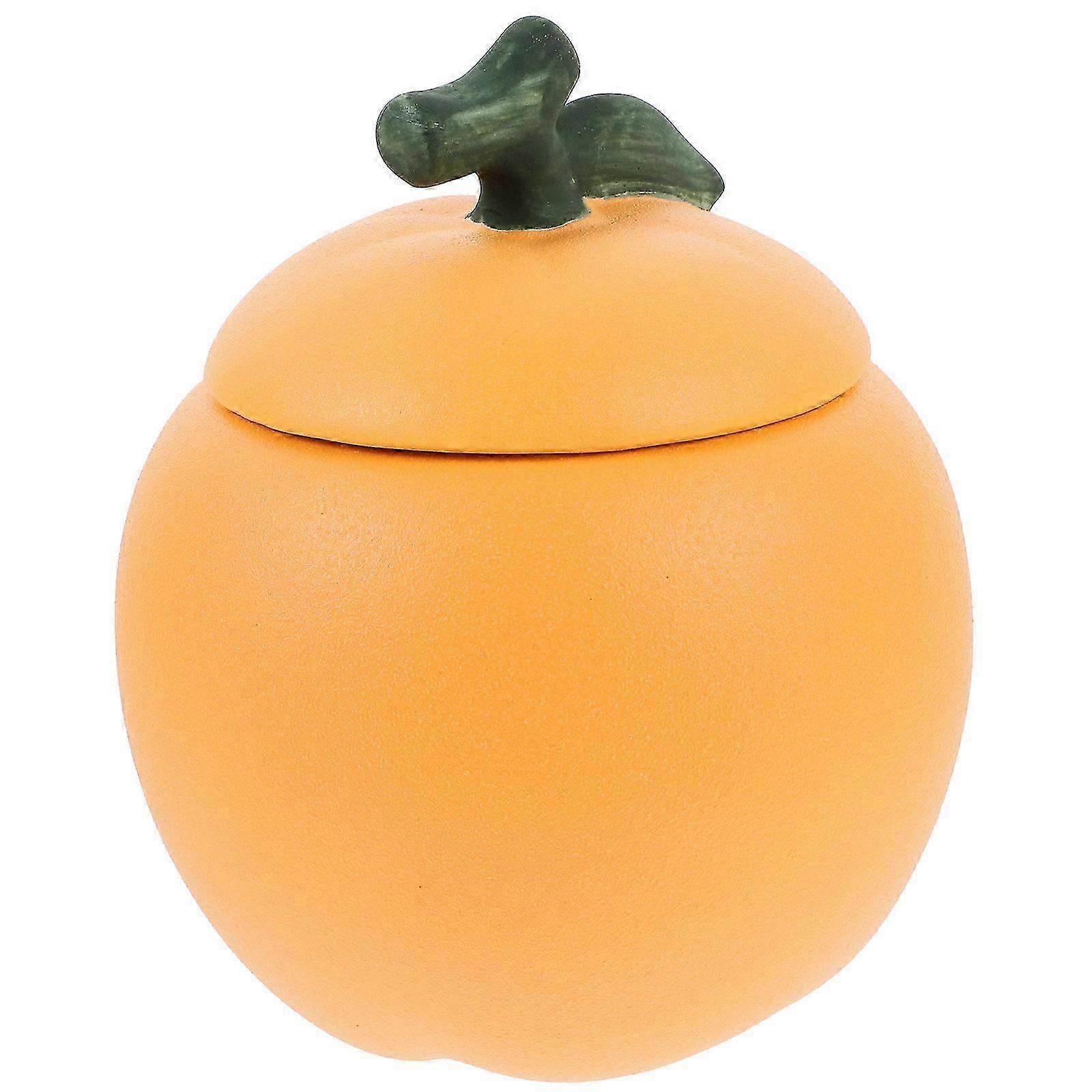 Cute 4Pcs Sealed Ceramic Tea Storage Box Orange Shaped Container With Lid For Tea Lovers