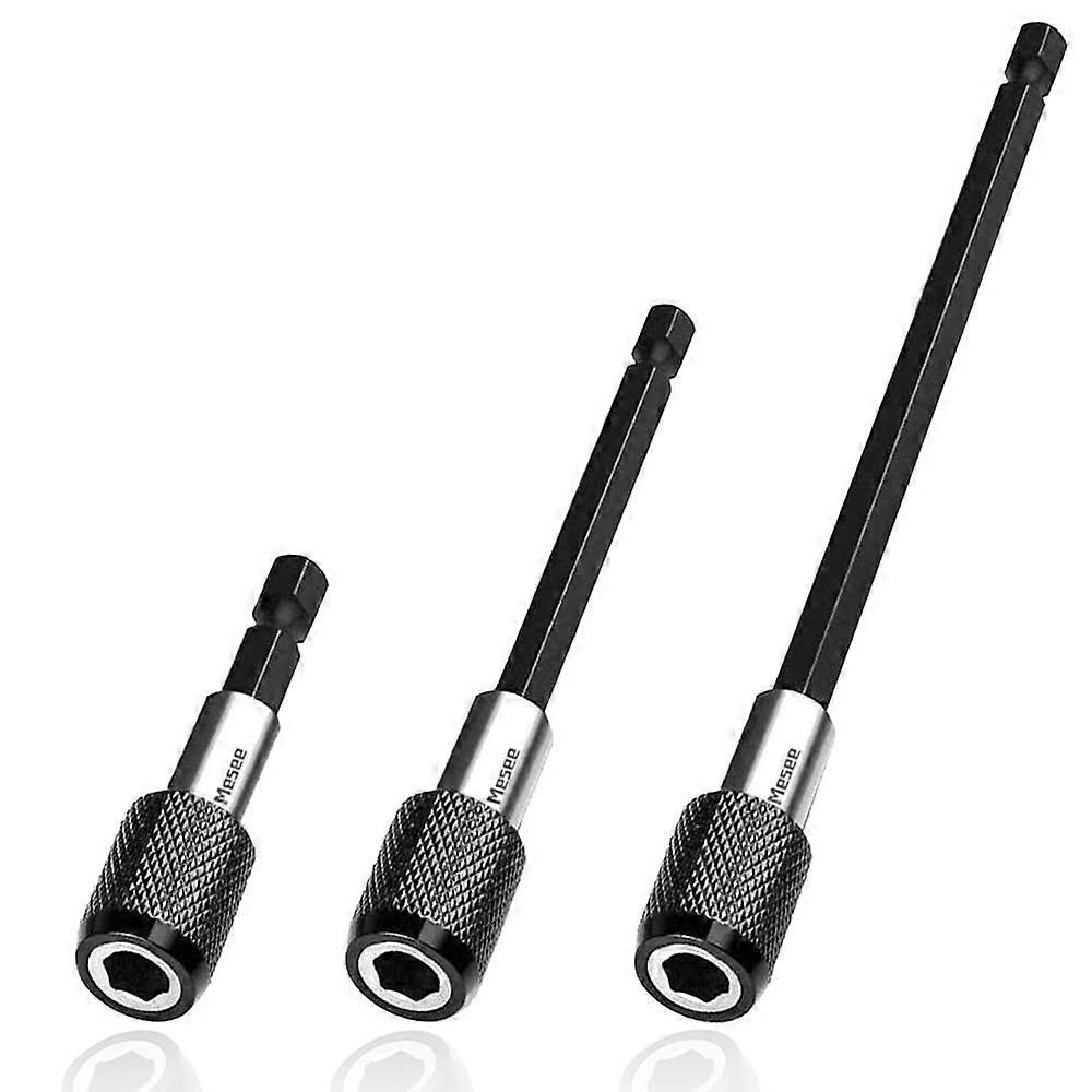 3Pcs Magnetic Bit Holder Set, 1/4 Inch Hex Shank Quick Change Extension for Drill and Driver, 60mm 100mm 150mm