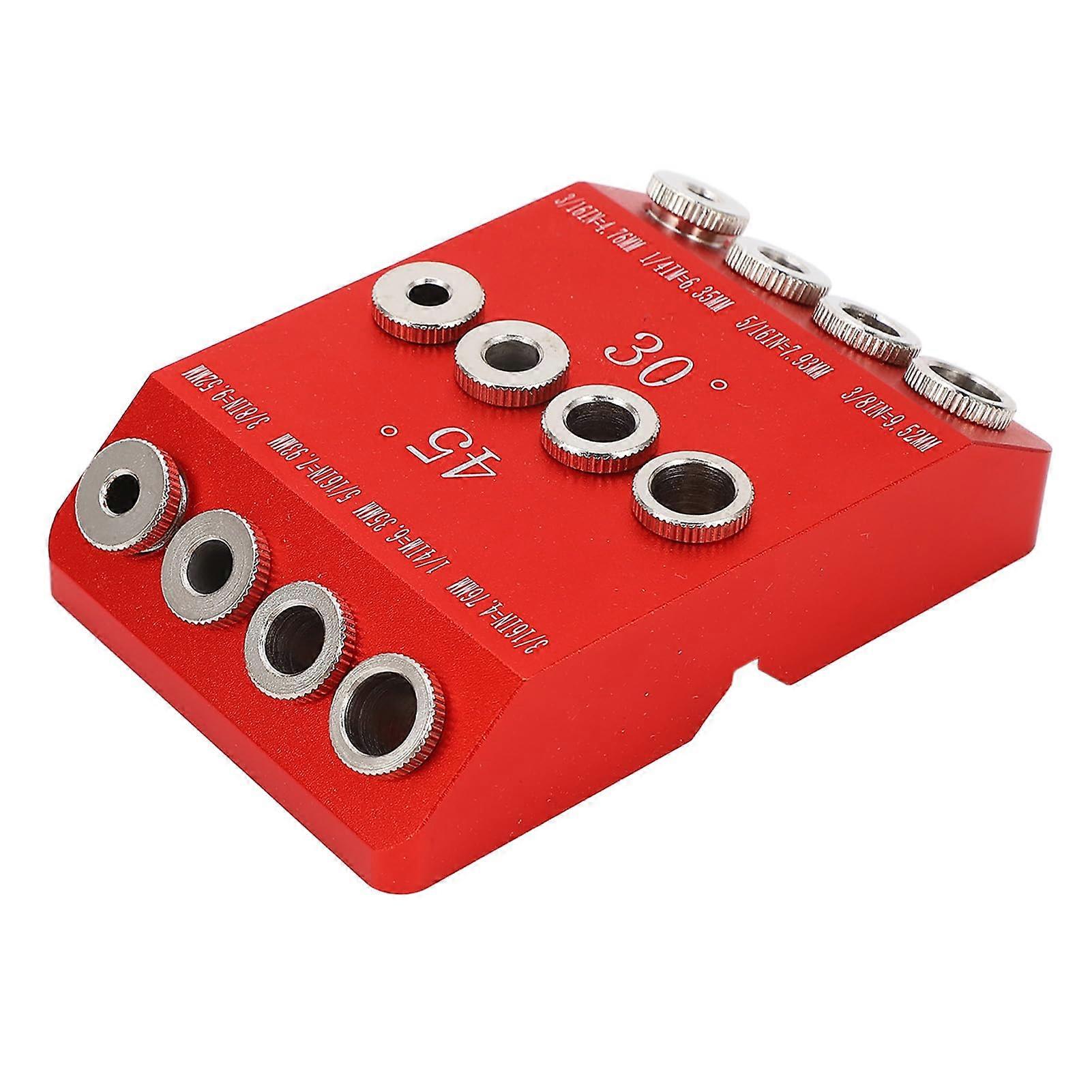 Pocket Hole Jig for Furniture Assembly, Adjustable Aluminum Alloy Drill Guide with Precision Angles