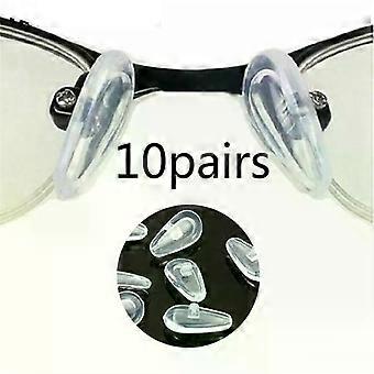 10 Pairs Eyeglasses Nose Pads Screw-On Soft Oval Silicone Air Chamber Glasses Anti-slip Nose Pad